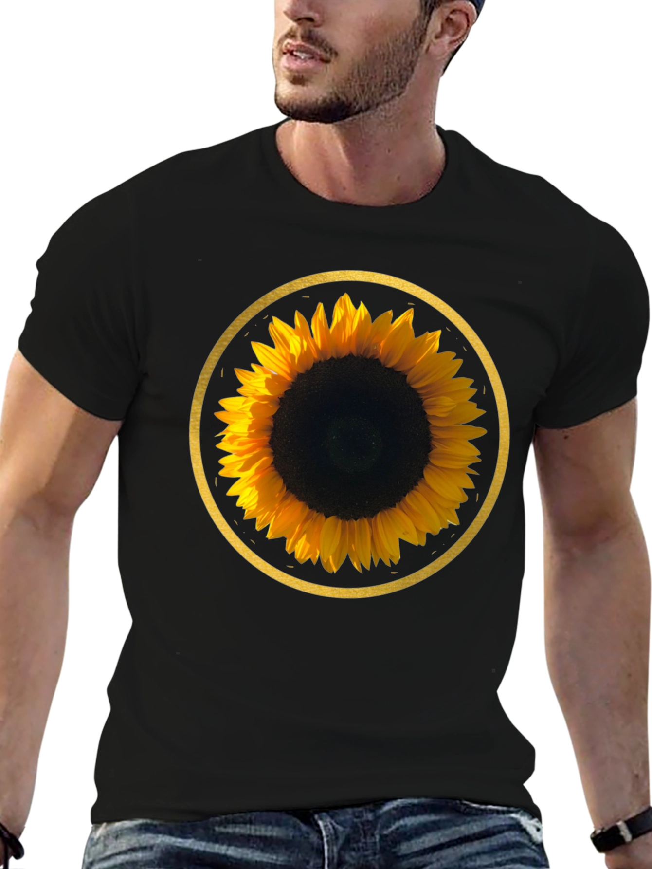 Sunflower Graphic Tee - Round Design