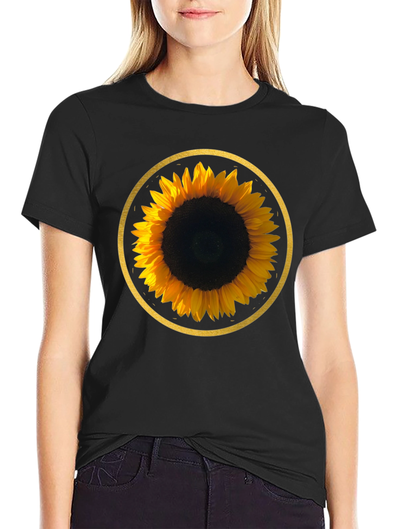 Sunflower Graphic Tee - Round Design