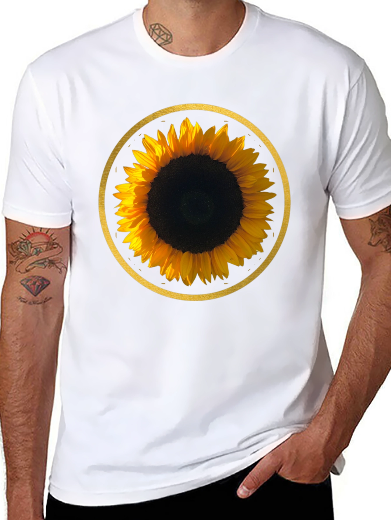 Sunflower Graphic Tee - Round Design