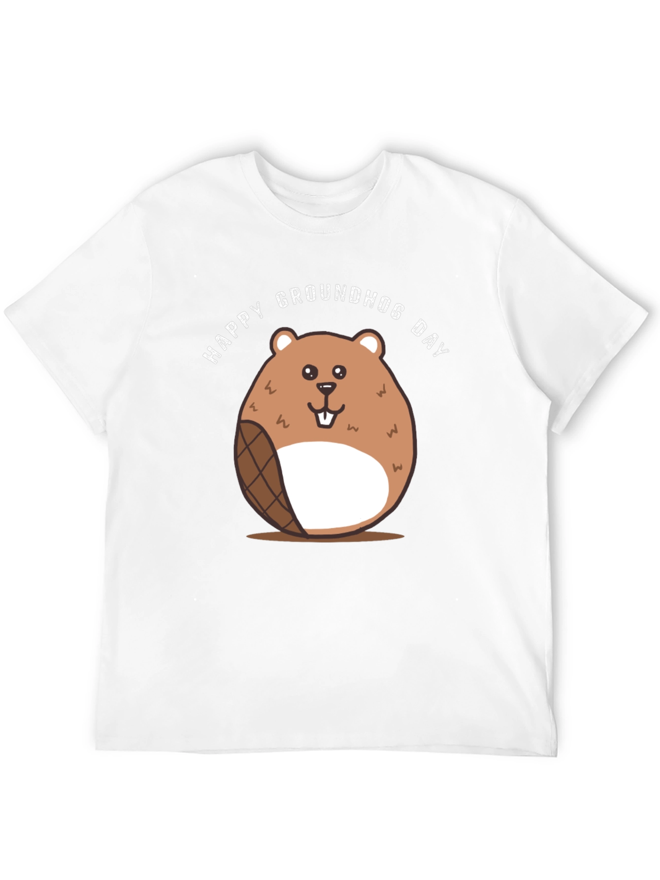 Happy Groundhog Day T-Shirt - Cute Cartoon Design