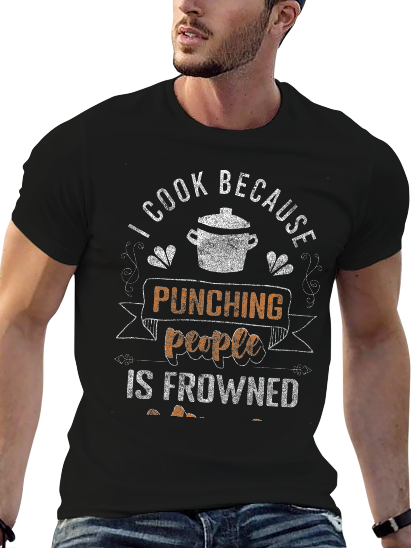 Funny Cook T-Shirt: Punching People Is Frowned Upon