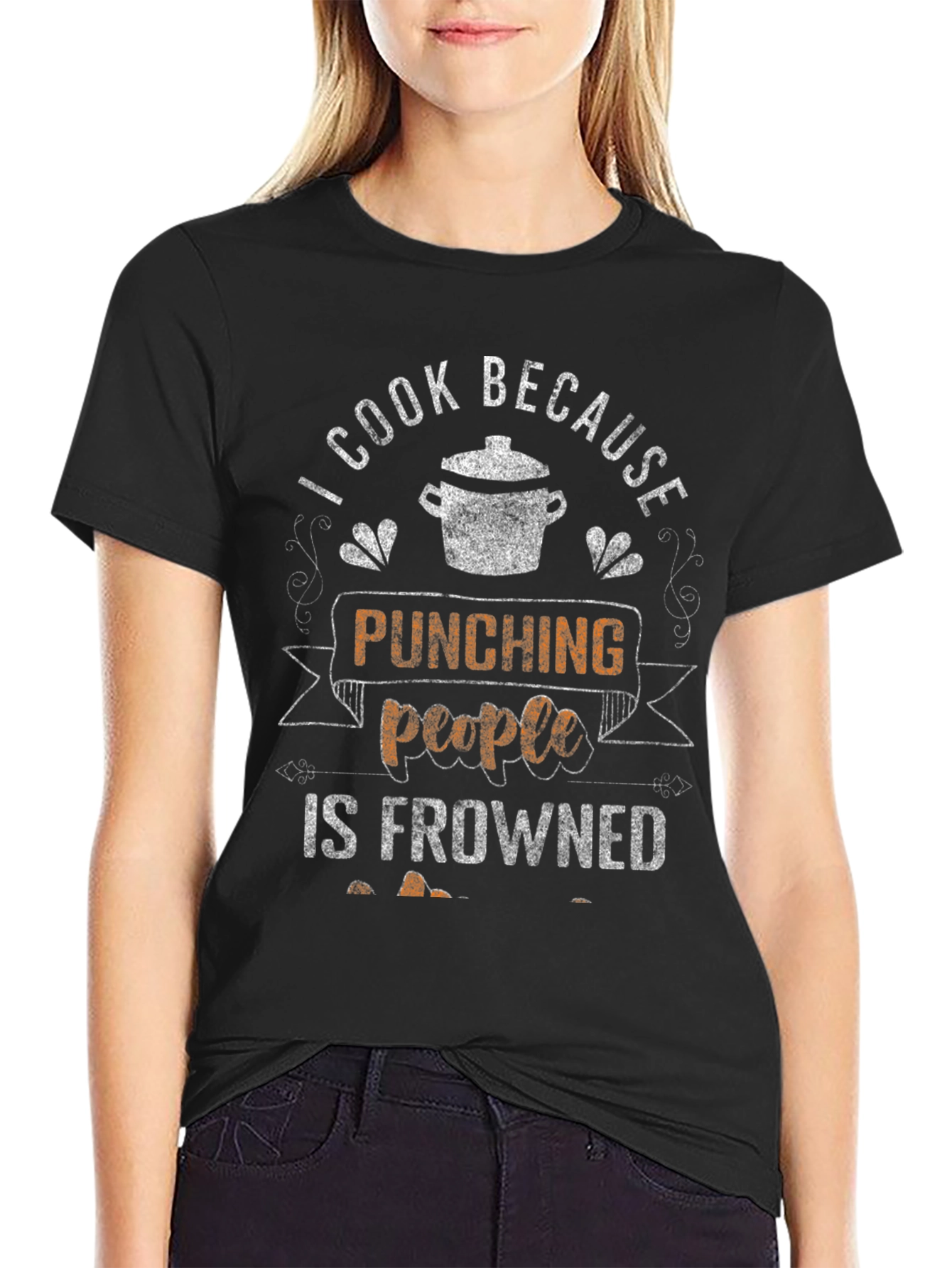 Funny Cook T-Shirt: Punching People Is Frowned Upon