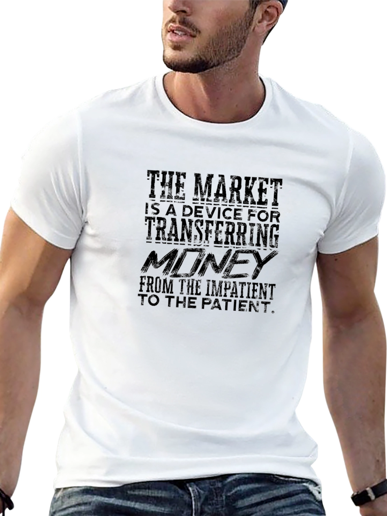 Market Patience Transfer Black T-Shirt
