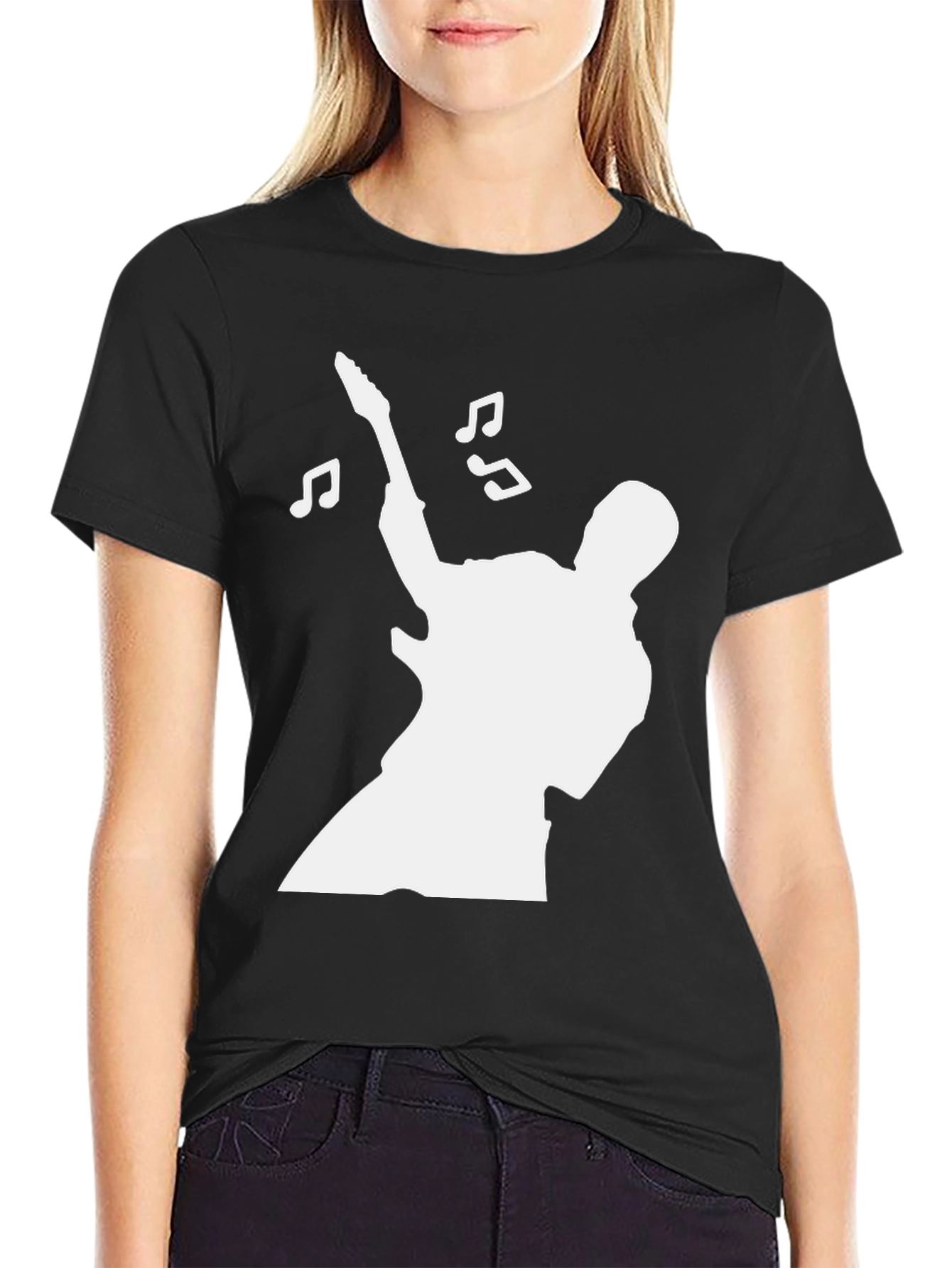 Guitarist Silhouette Graphic Tee - Rock and Roll T-Shirt