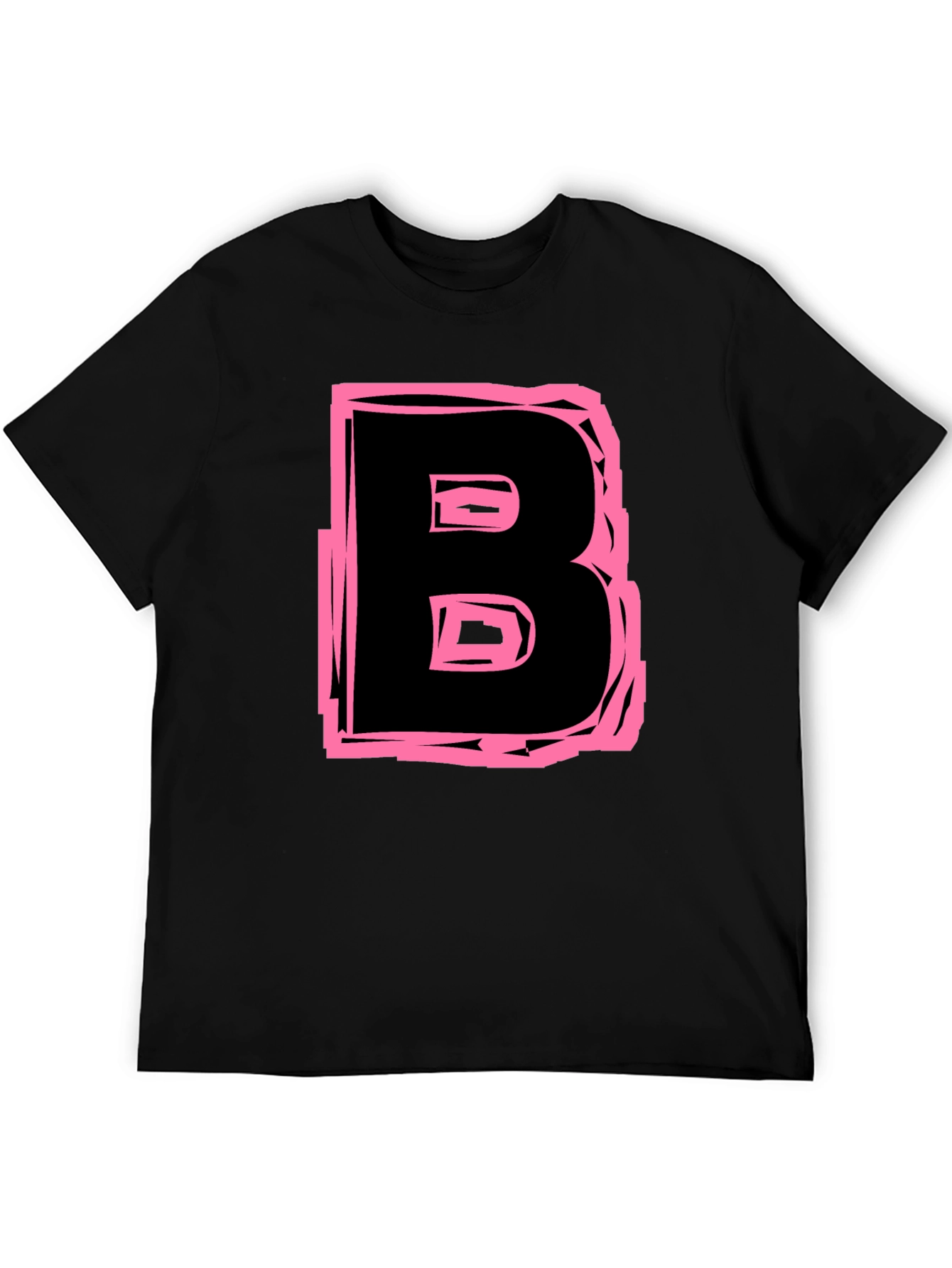 Bold Letter B Graphic Tee - Black