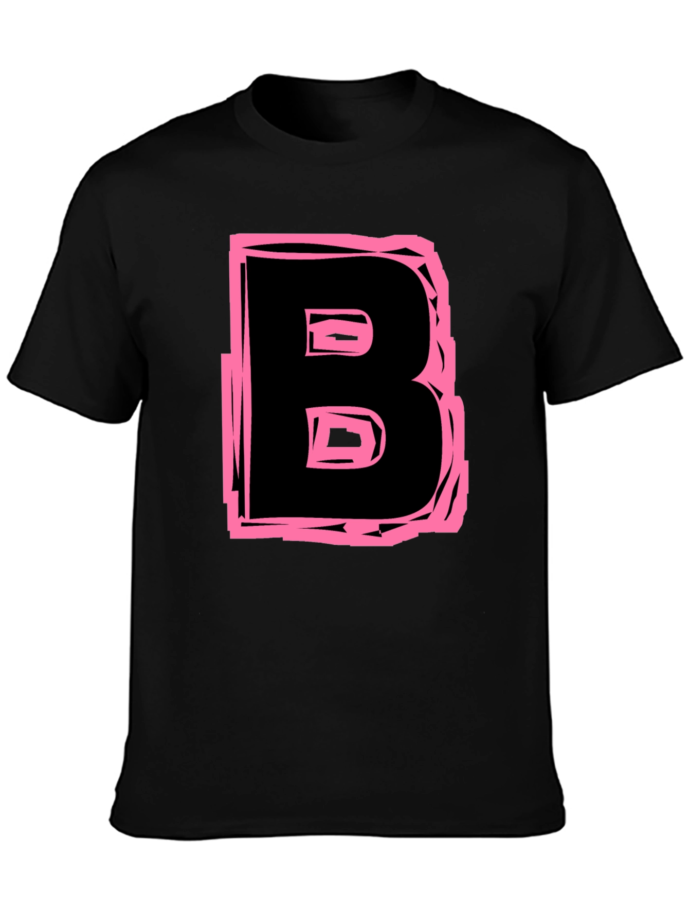 Bold Letter B Graphic Tee - Black