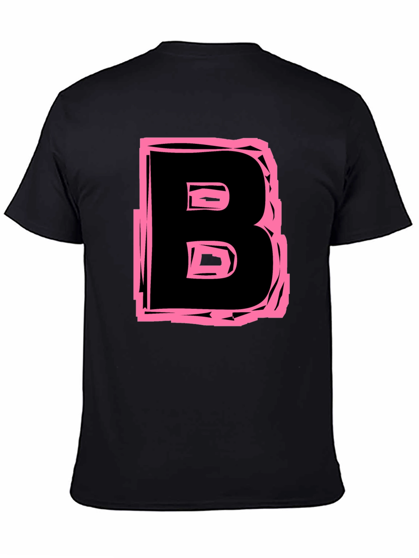 Bold Letter B Graphic Tee - Black