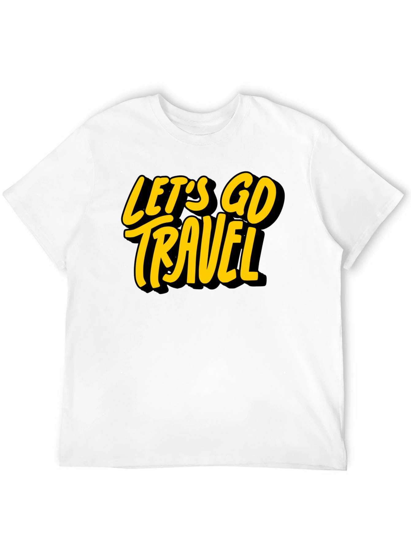 Lets Go Travel Black Graphic Tee Shirt