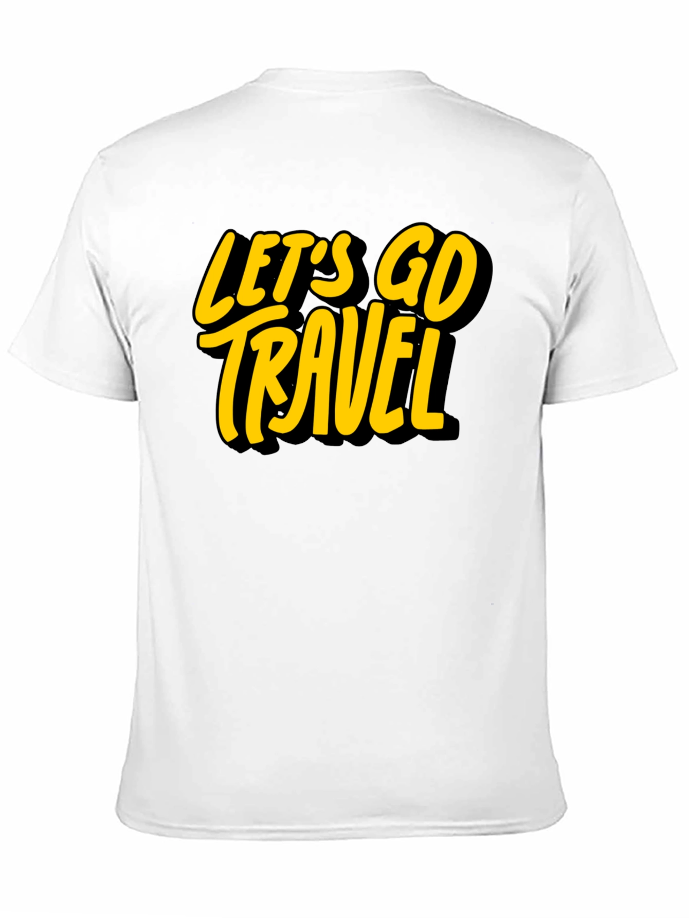 Lets Go Travel Black Graphic Tee Shirt