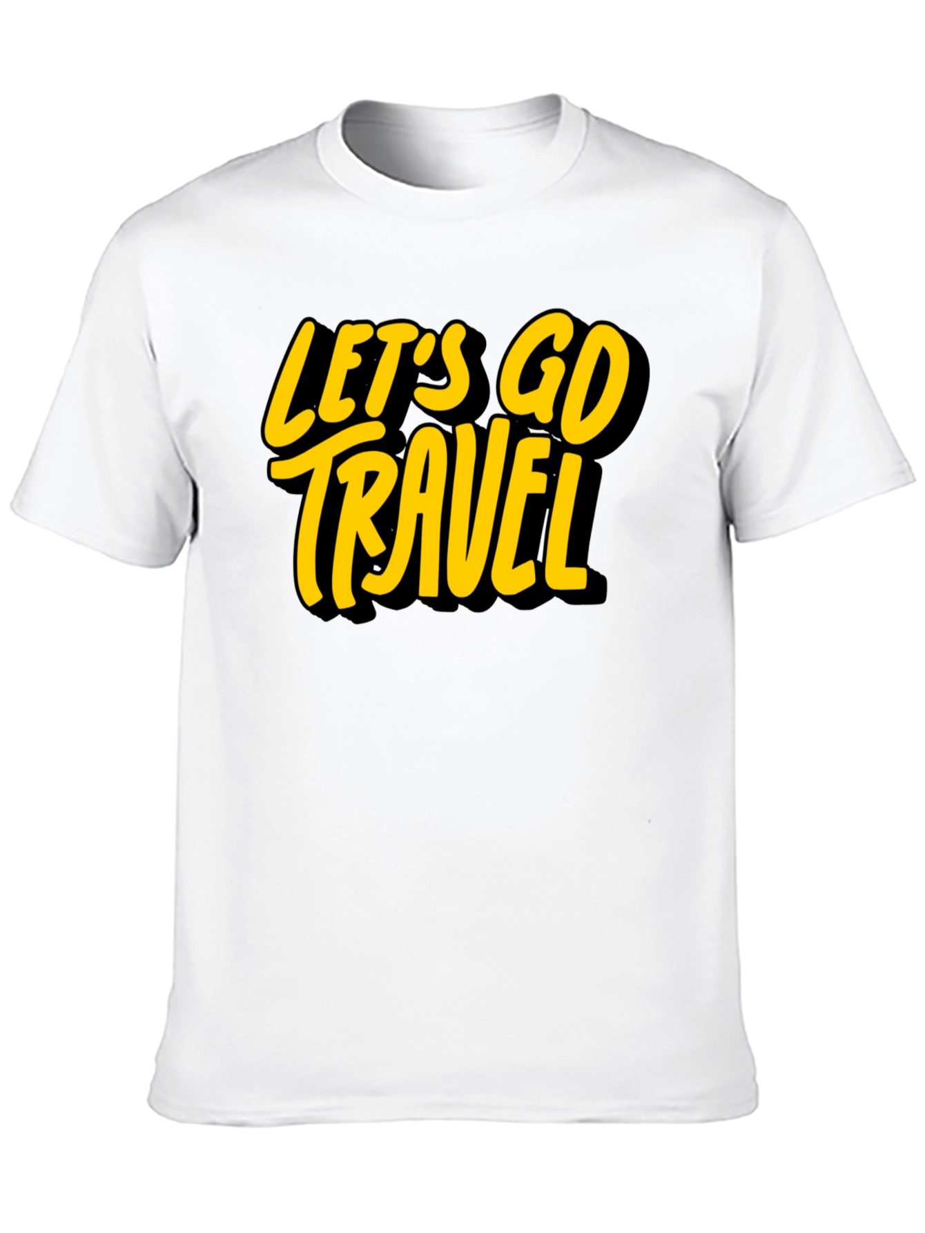 Lets Go Travel Black Graphic Tee Shirt