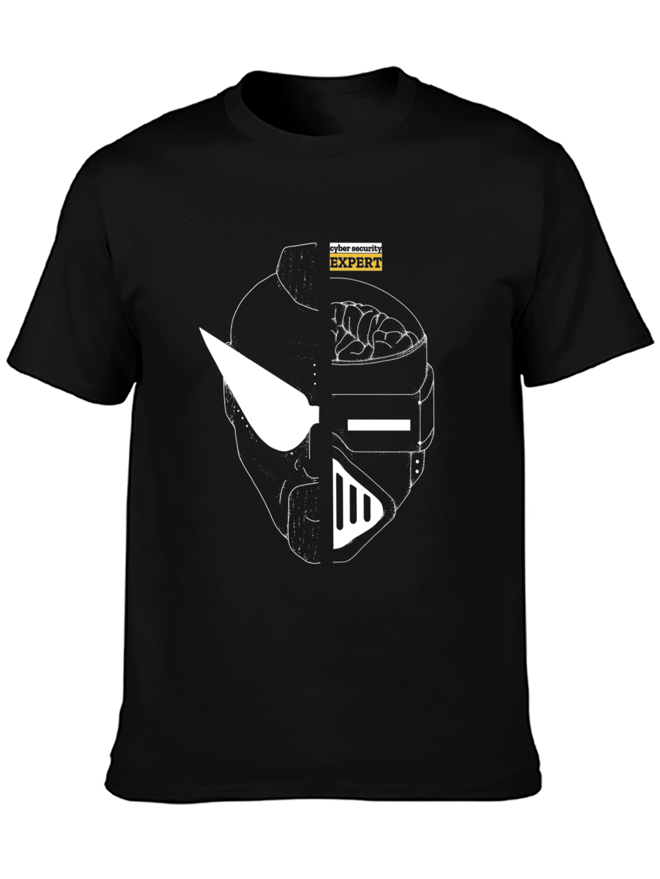Cyber Security Expert Graphic Tee - Black Cotton Shirt