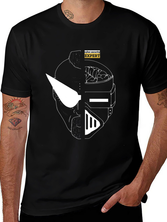 Cyber Security Expert Graphic Tee - Black Cotton Shirt