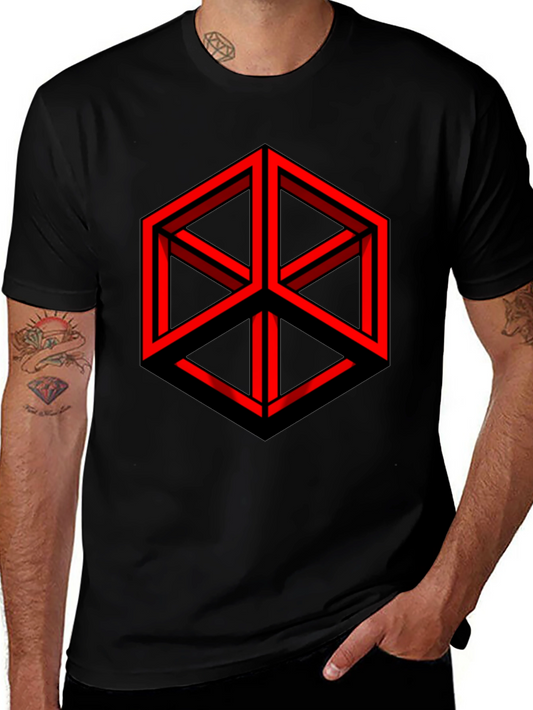 Impossible Cube Graphic Tee - Mens Black T-Shirt