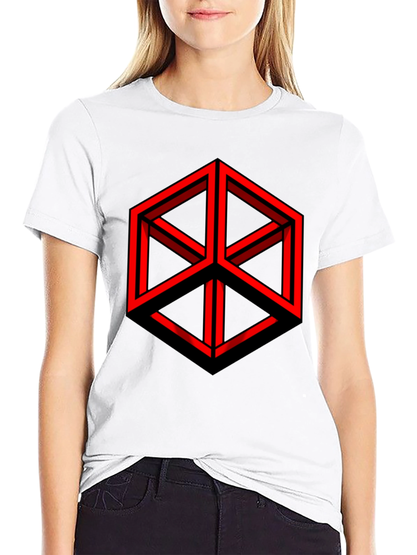 Impossible Cube Graphic Tee - Mens Black T-Shirt