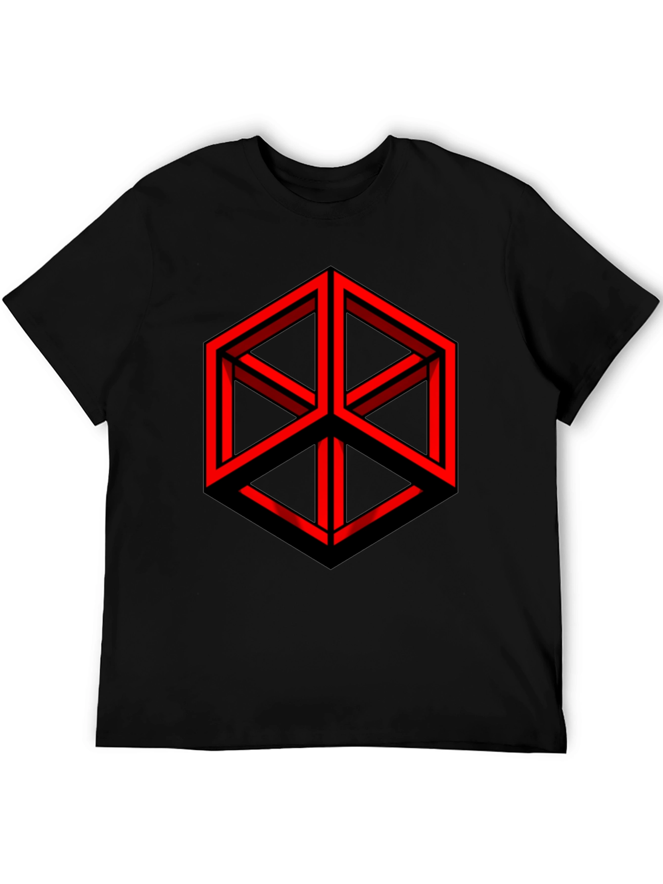 Impossible Cube Graphic Tee - Mens Black T-Shirt