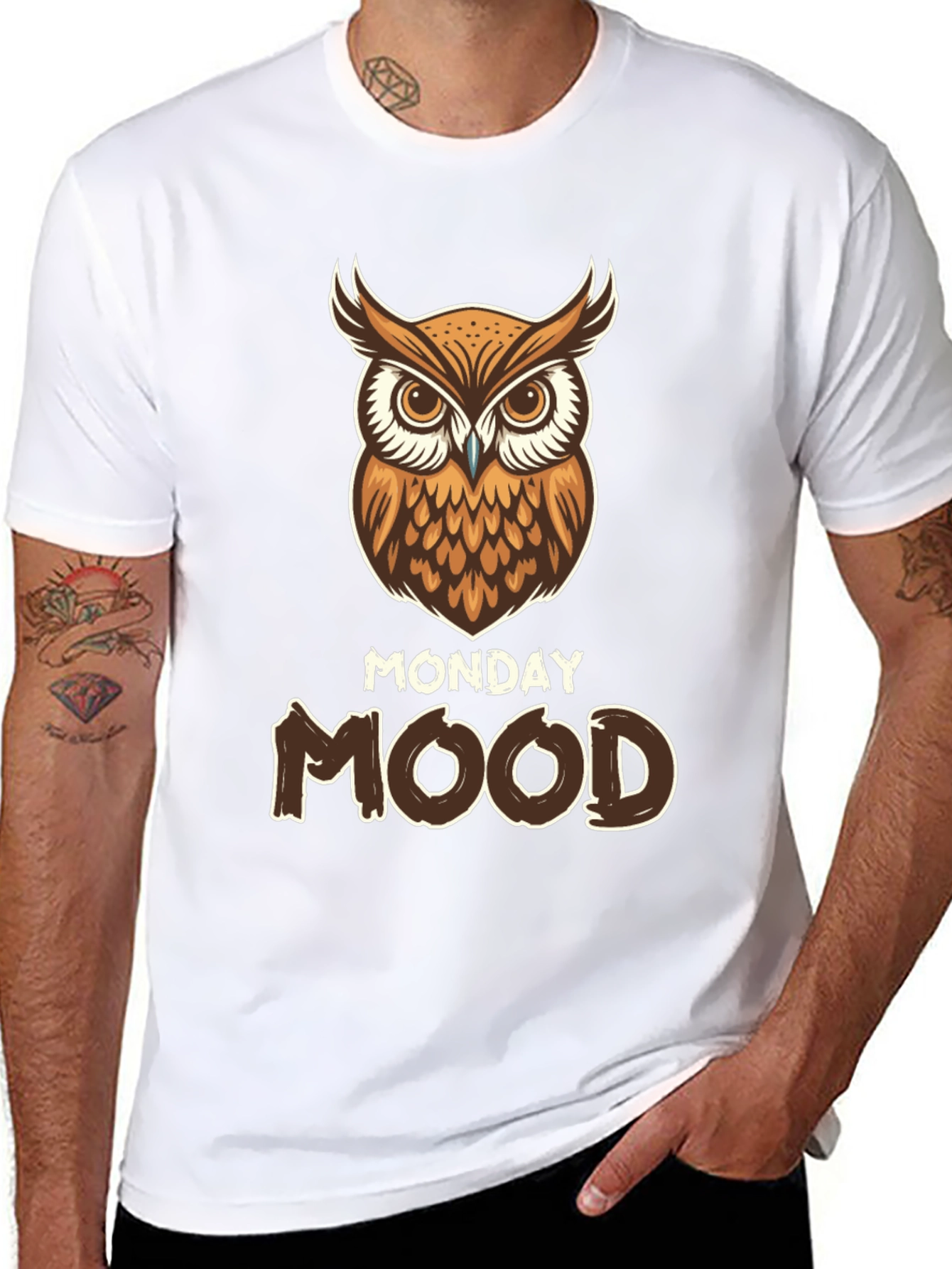 Monday Mood Owl Graphic T-Shirt