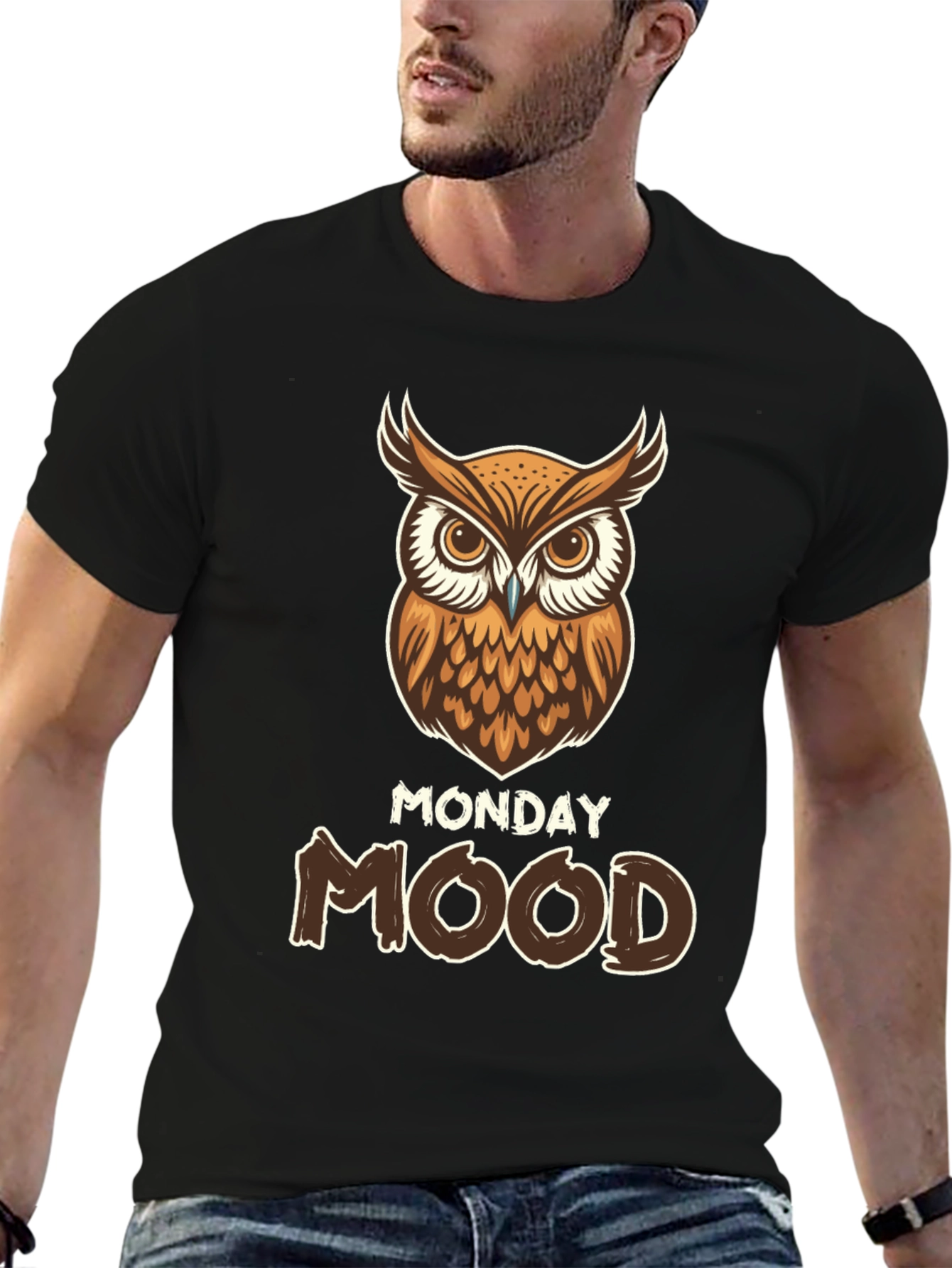 Monday Mood Owl Graphic T-Shirt