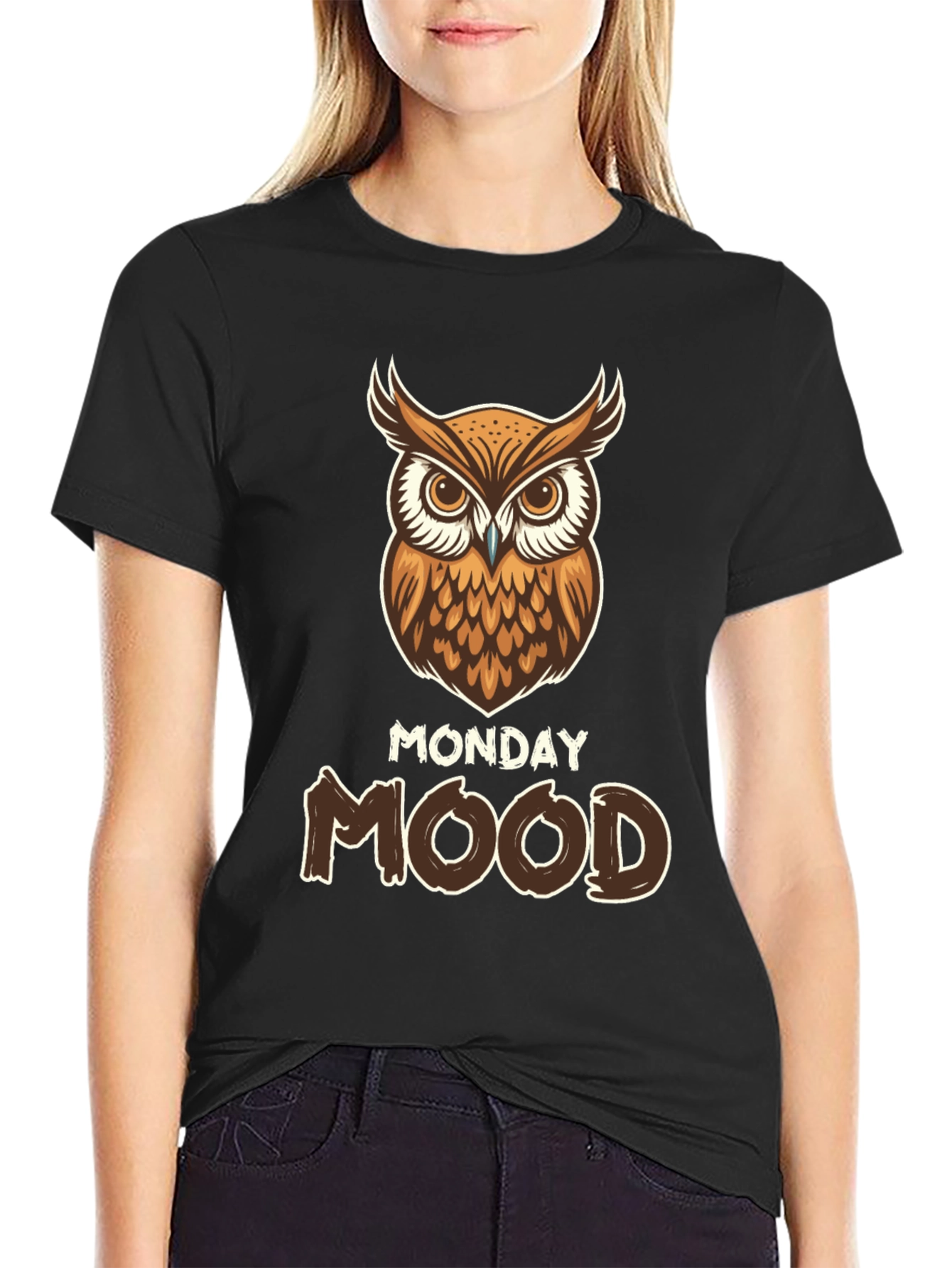 Monday Mood Owl Graphic T-Shirt