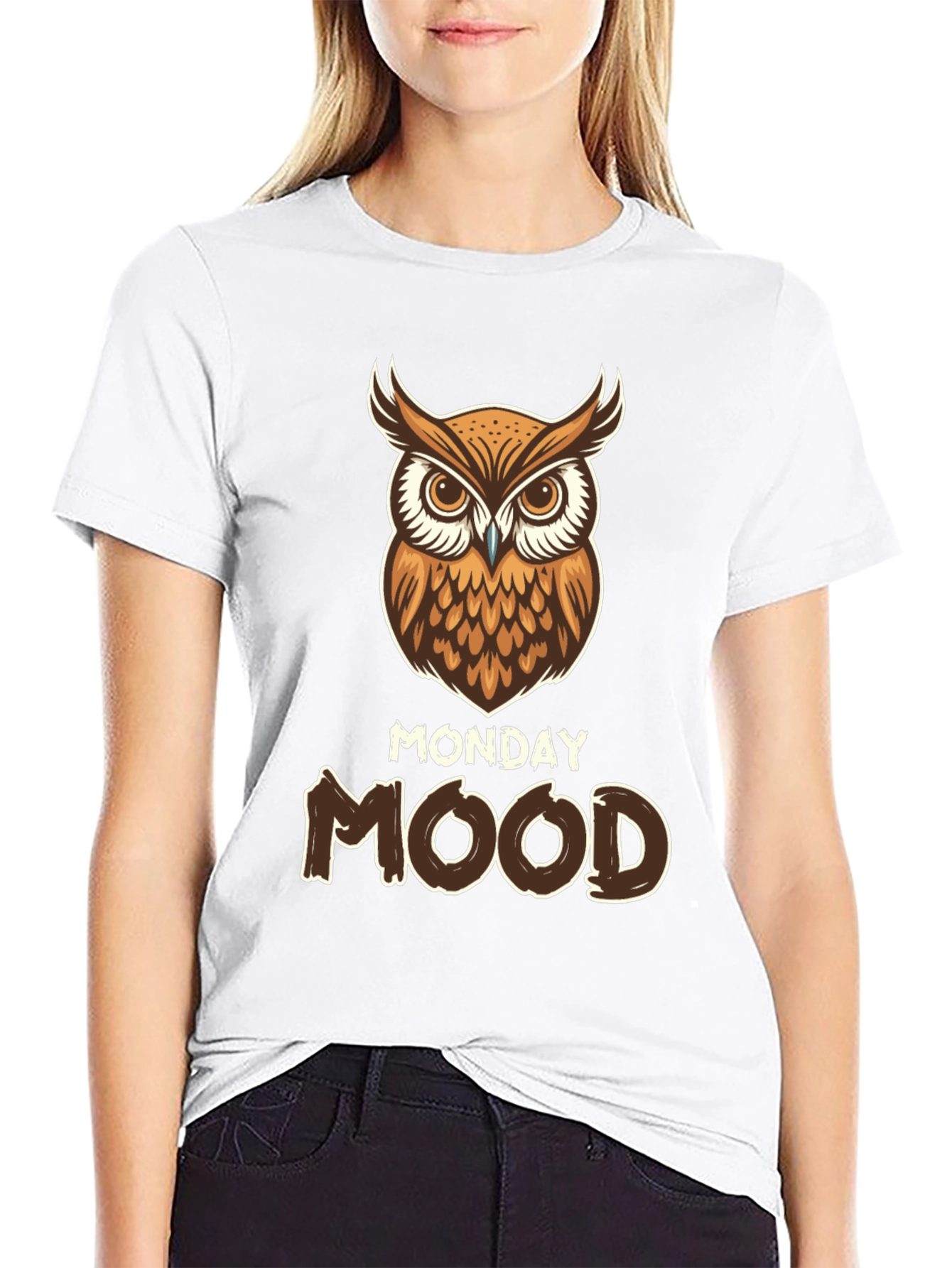 Monday Mood Owl Graphic T-Shirt
