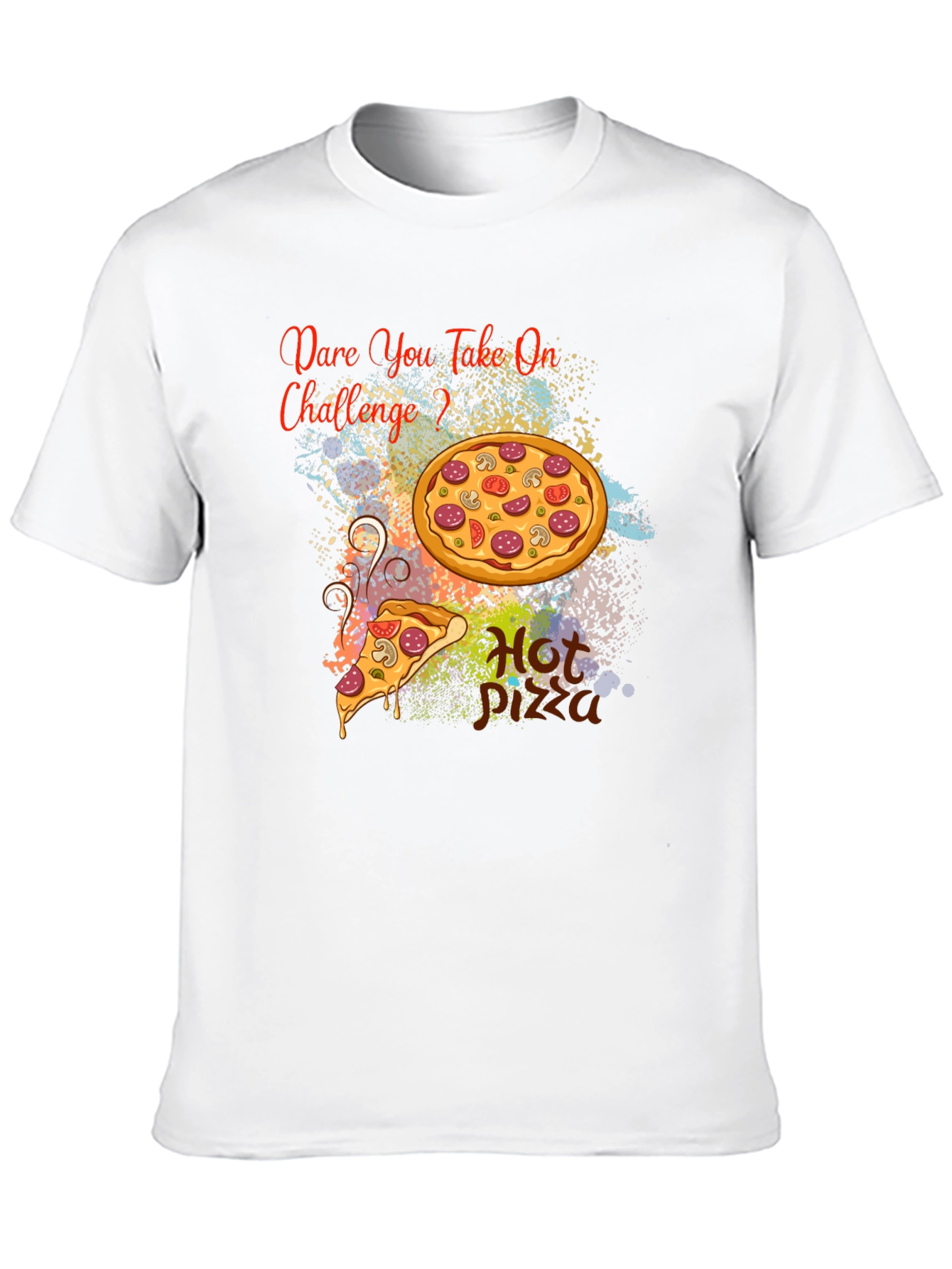 Dare You Take On Pizza Challenge Black T-Shirt