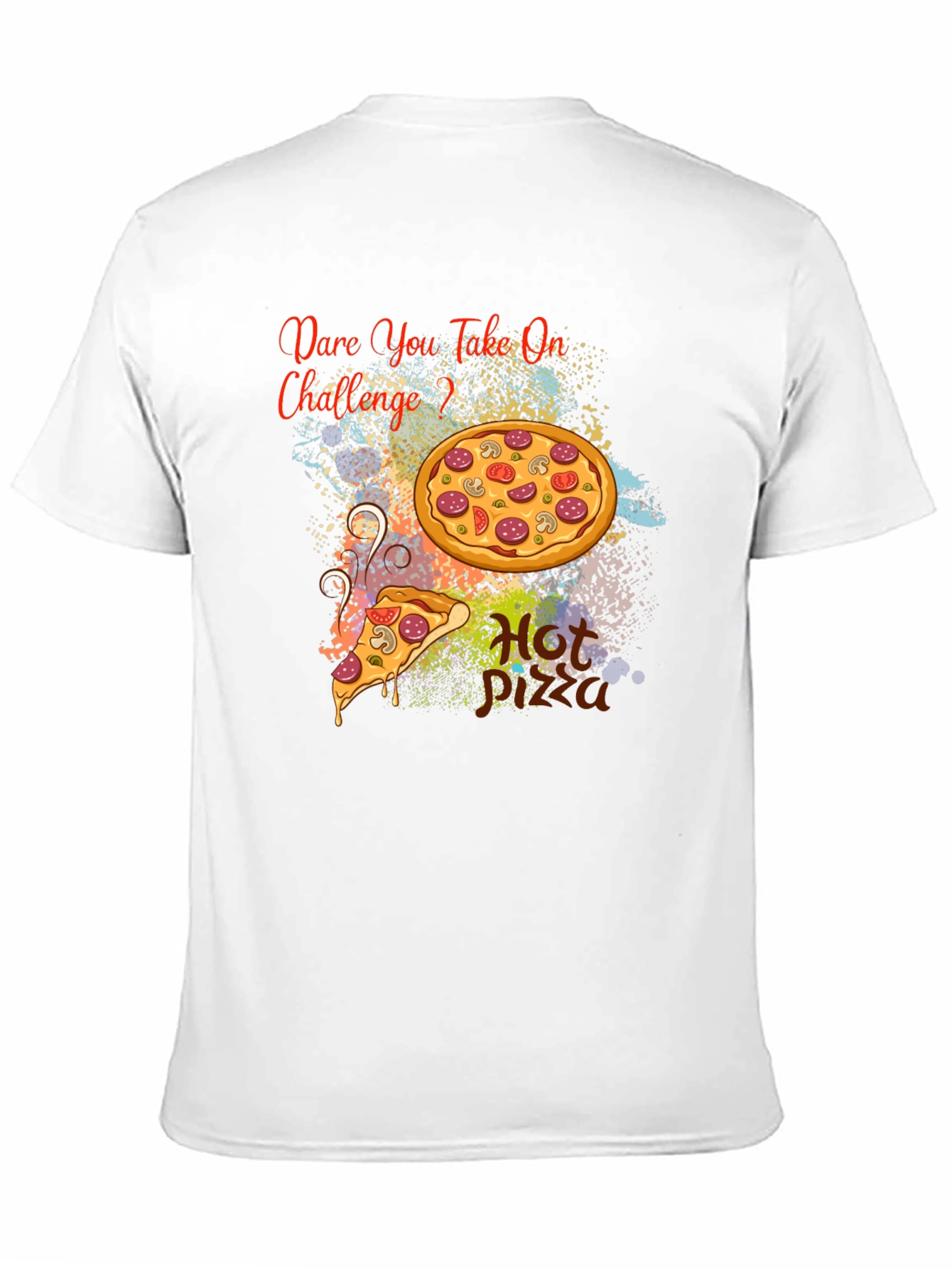 Dare You Take On Pizza Challenge Black T-Shirt