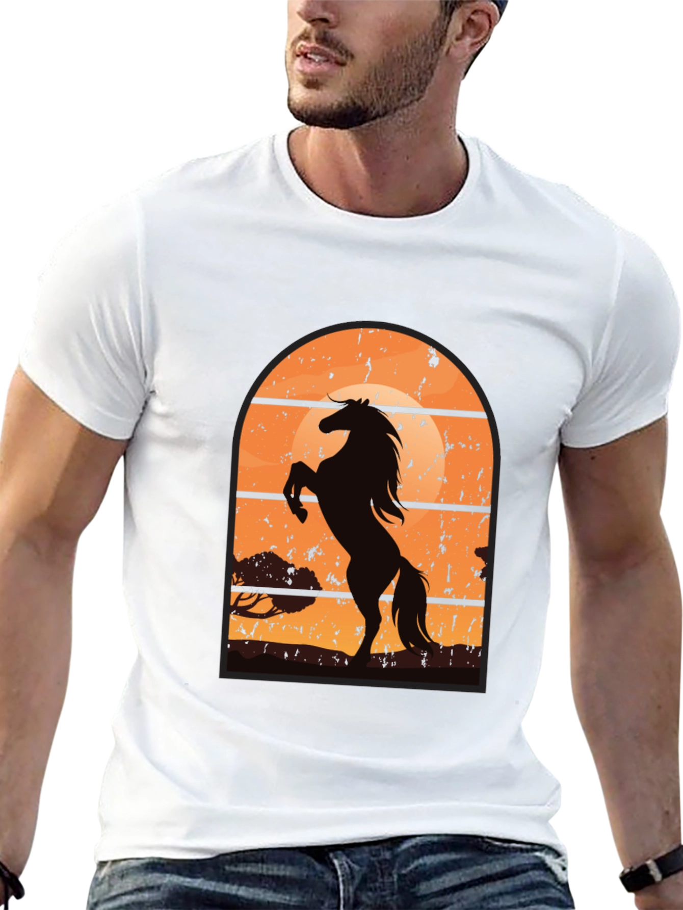 Horse Sunset Graphic T-Shirt