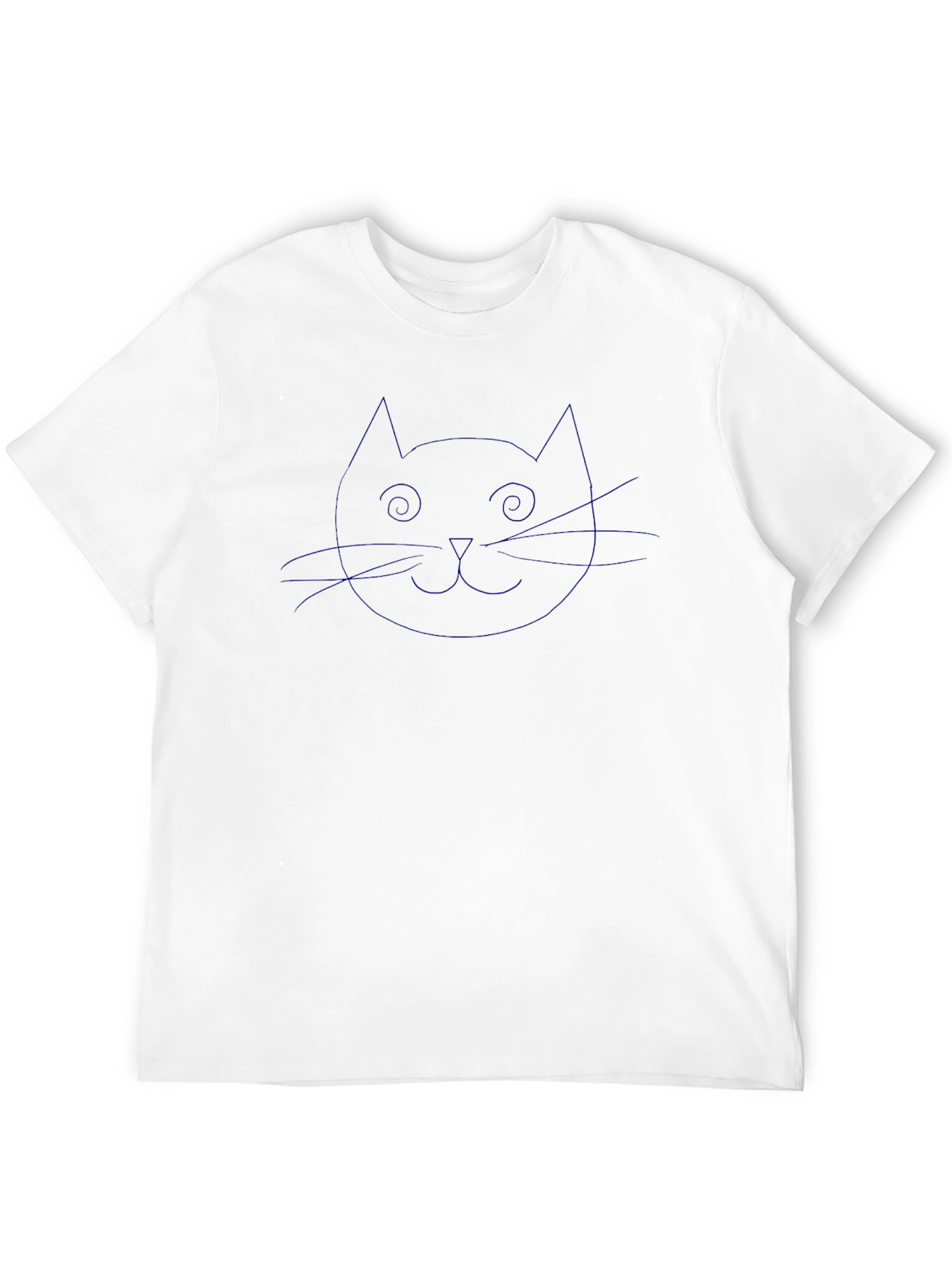 Cool Cat Outline Graphic Black T-Shirt
