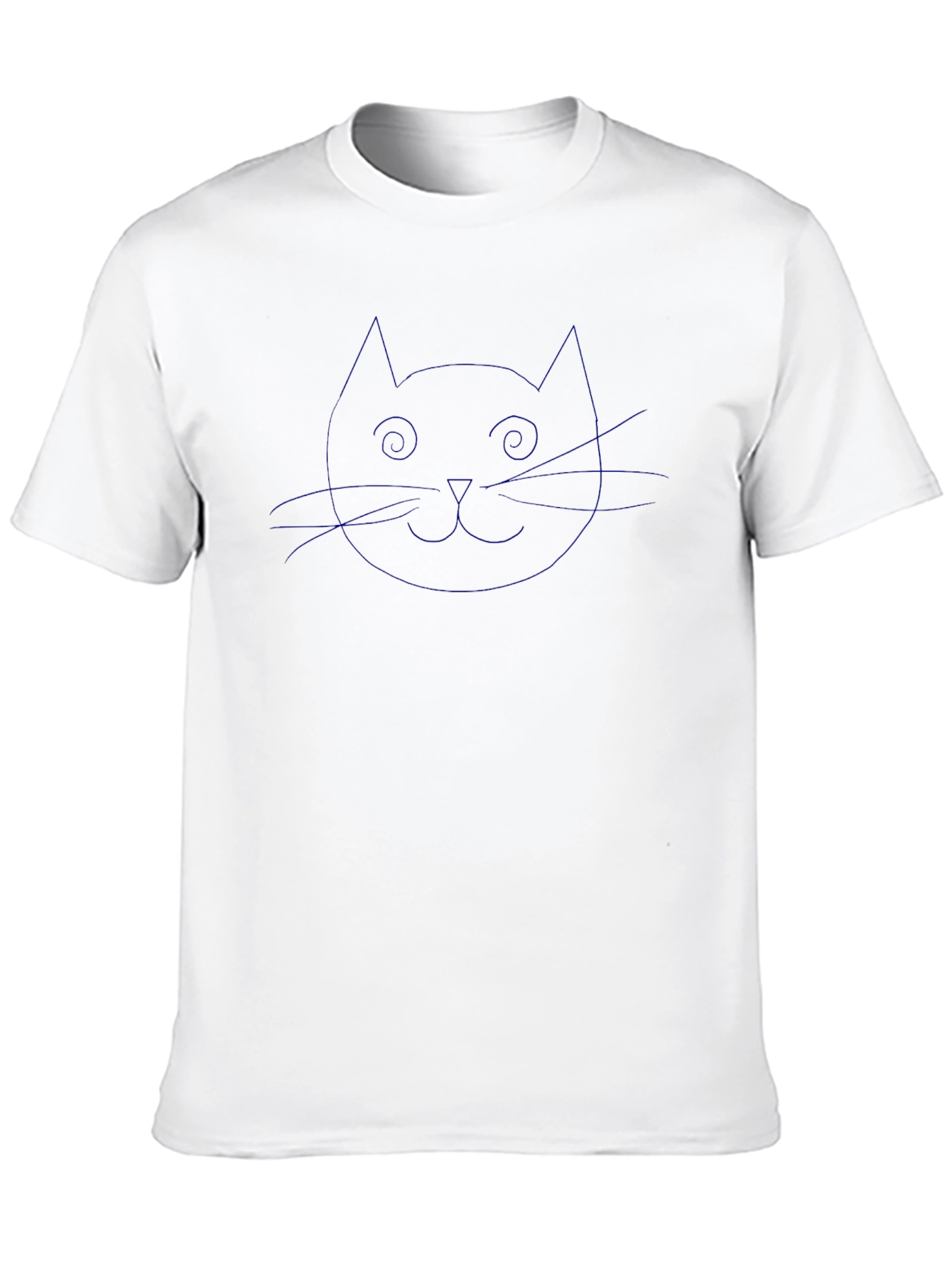 Cool Cat Outline Graphic Black T-Shirt