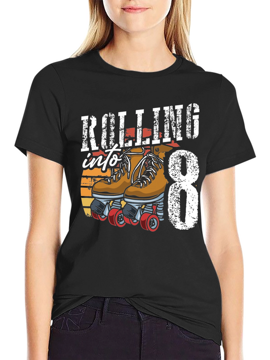 Rolling into 8 T-Shirt Birthday Gift