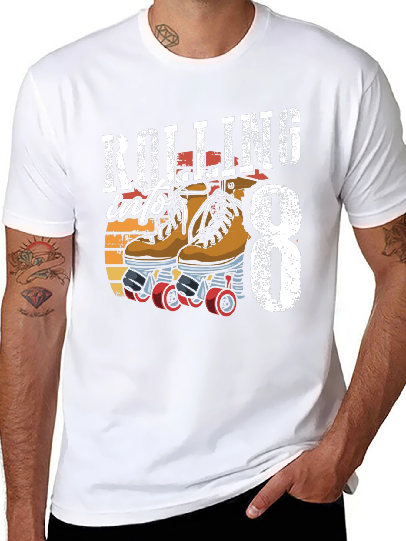 Rolling into 8 T-Shirt Birthday Gift