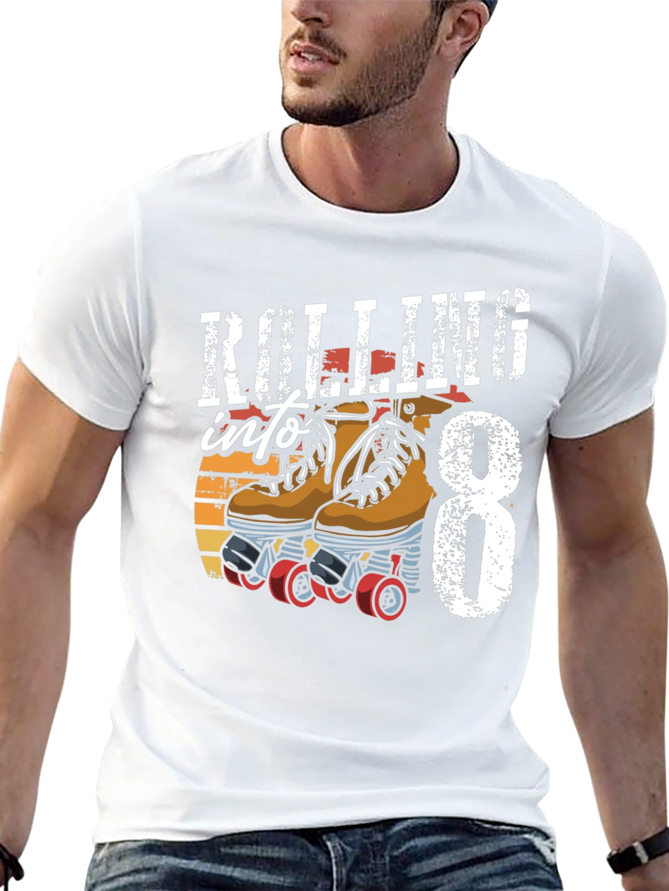 Rolling into 8 T-Shirt Birthday Gift