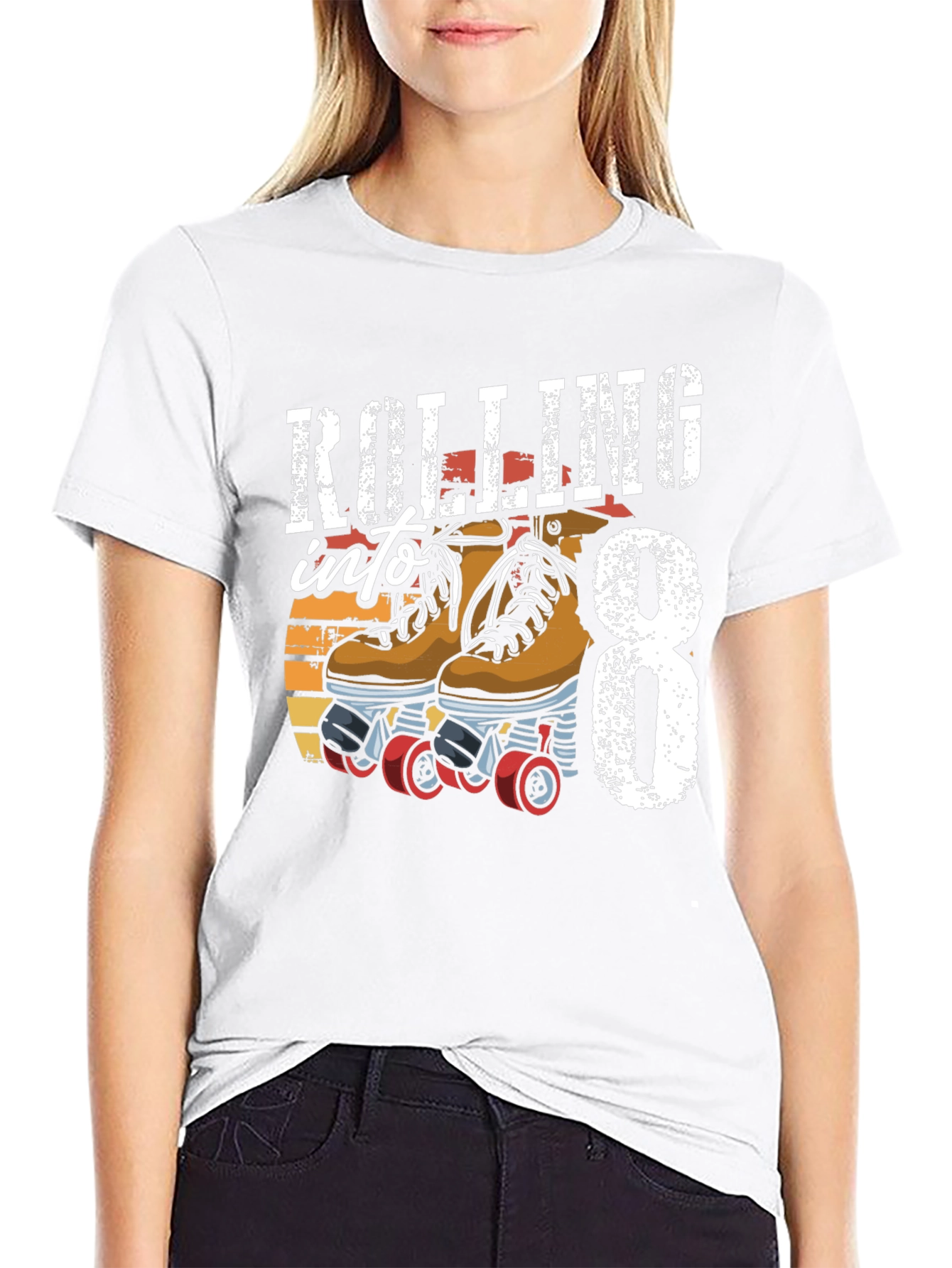 Rolling into 8 T-Shirt Birthday Gift