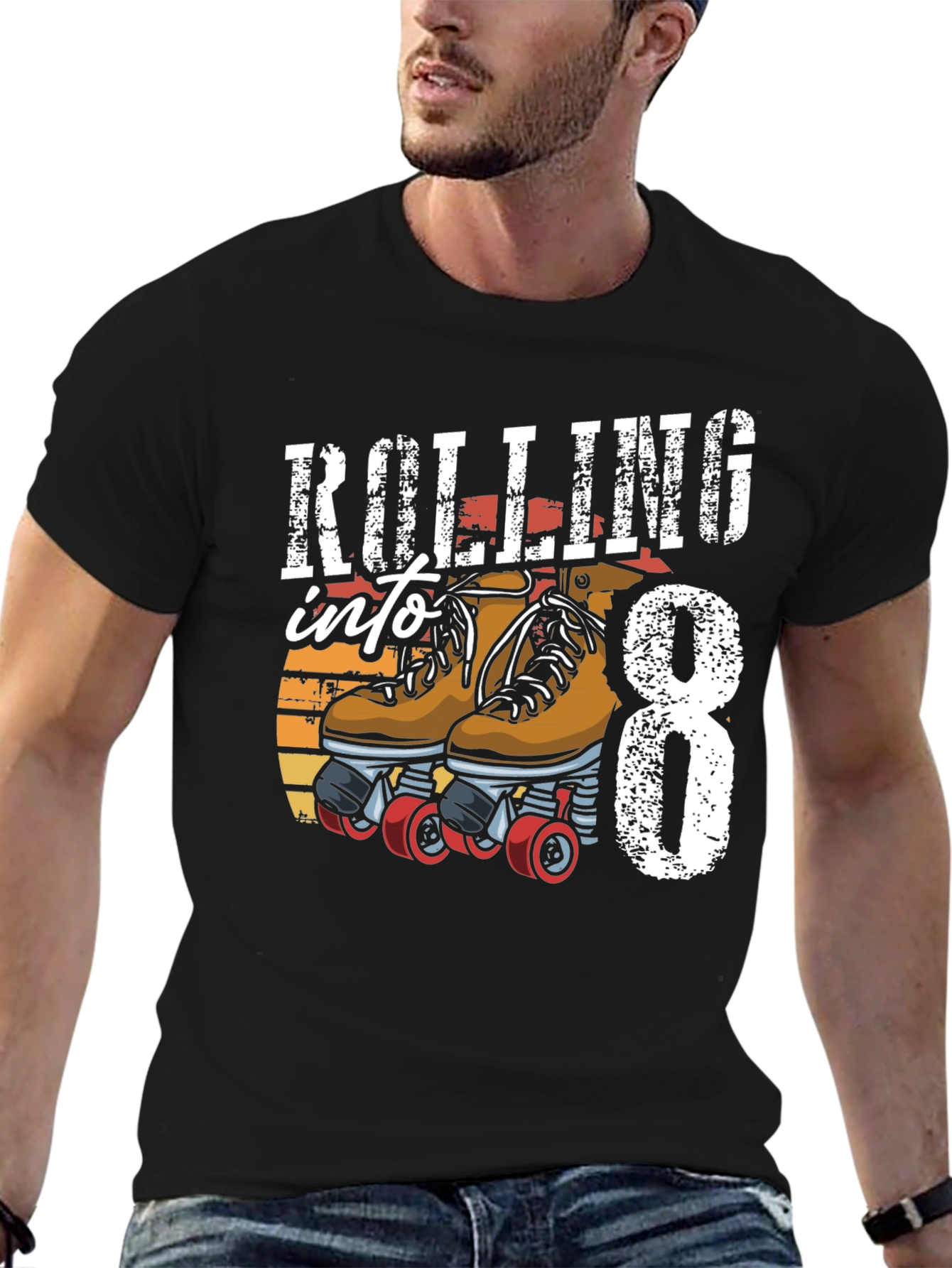 Rolling into 8 T-Shirt Birthday Gift