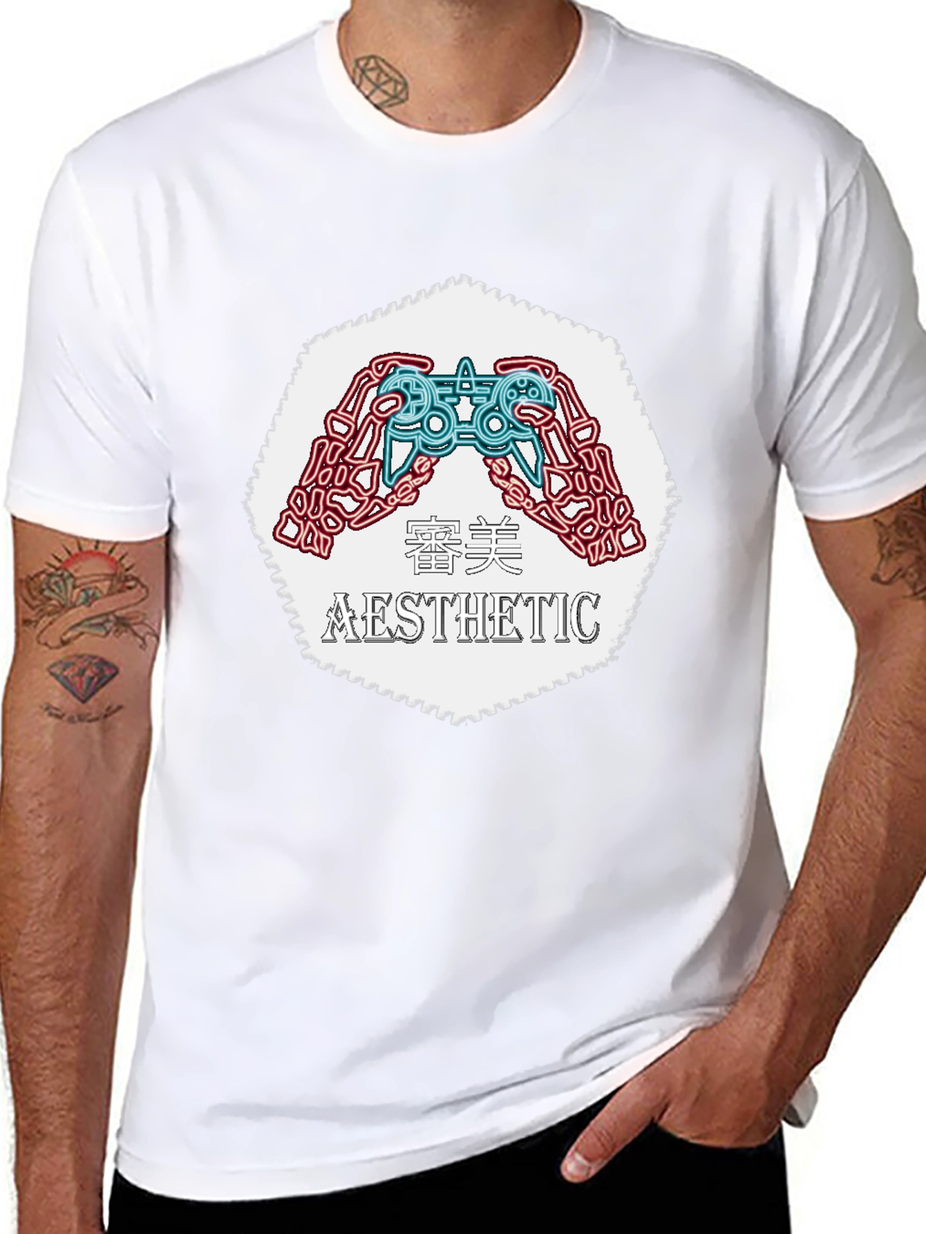 Aesthetic Gamer Graphic Tee - Black
