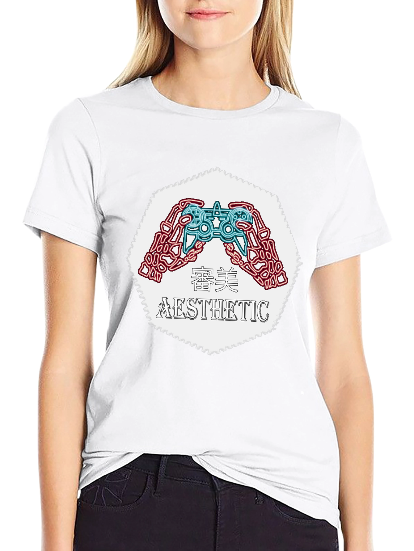 Aesthetic Gamer Graphic Tee - Black