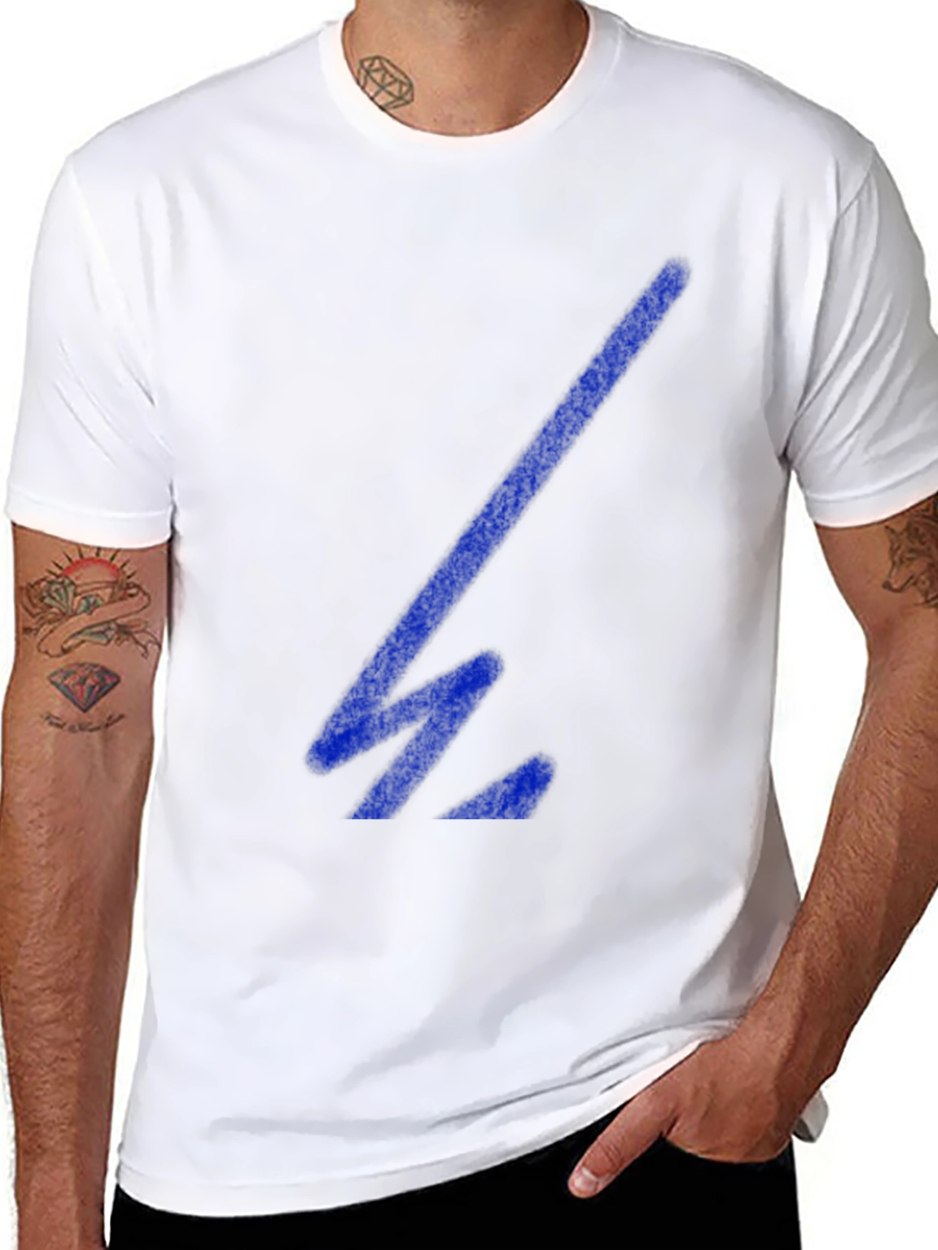 Cool Black T-Shirt with Blue Geometric Design