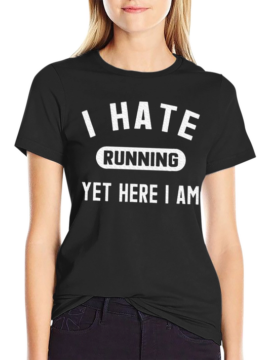 I Hate Running Funny T-Shirt - Sarcastic Workout Tee