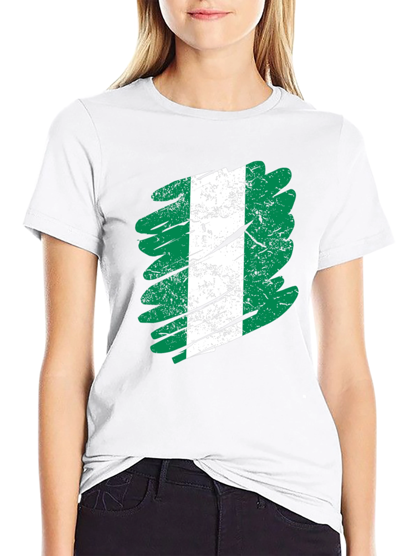 Nigeria Flag Brush Stroke T-Shirt