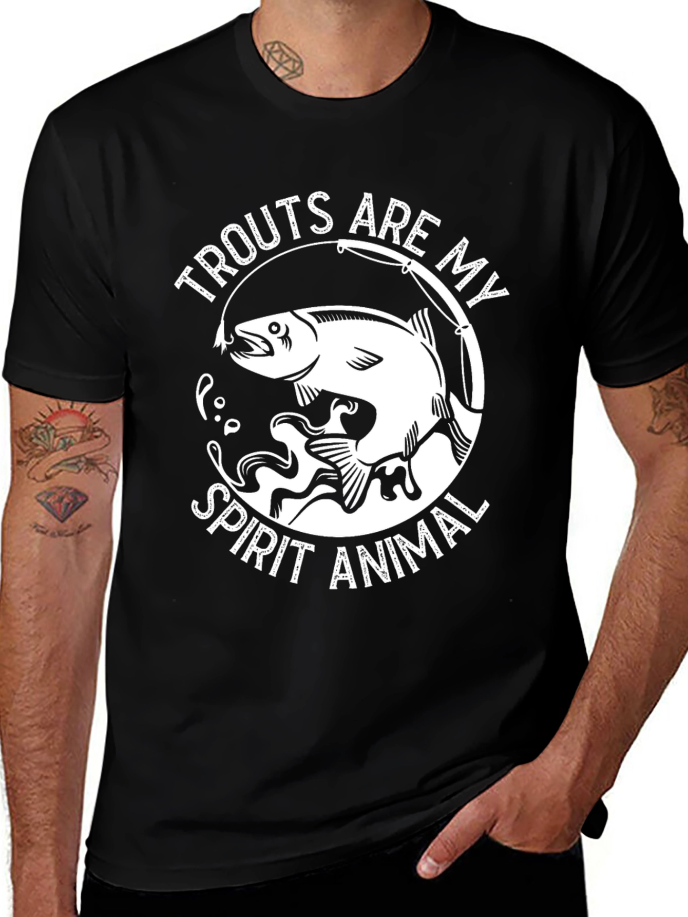 Trout Spirit Animal Graphic Tee - Fishing Lovers Shirt