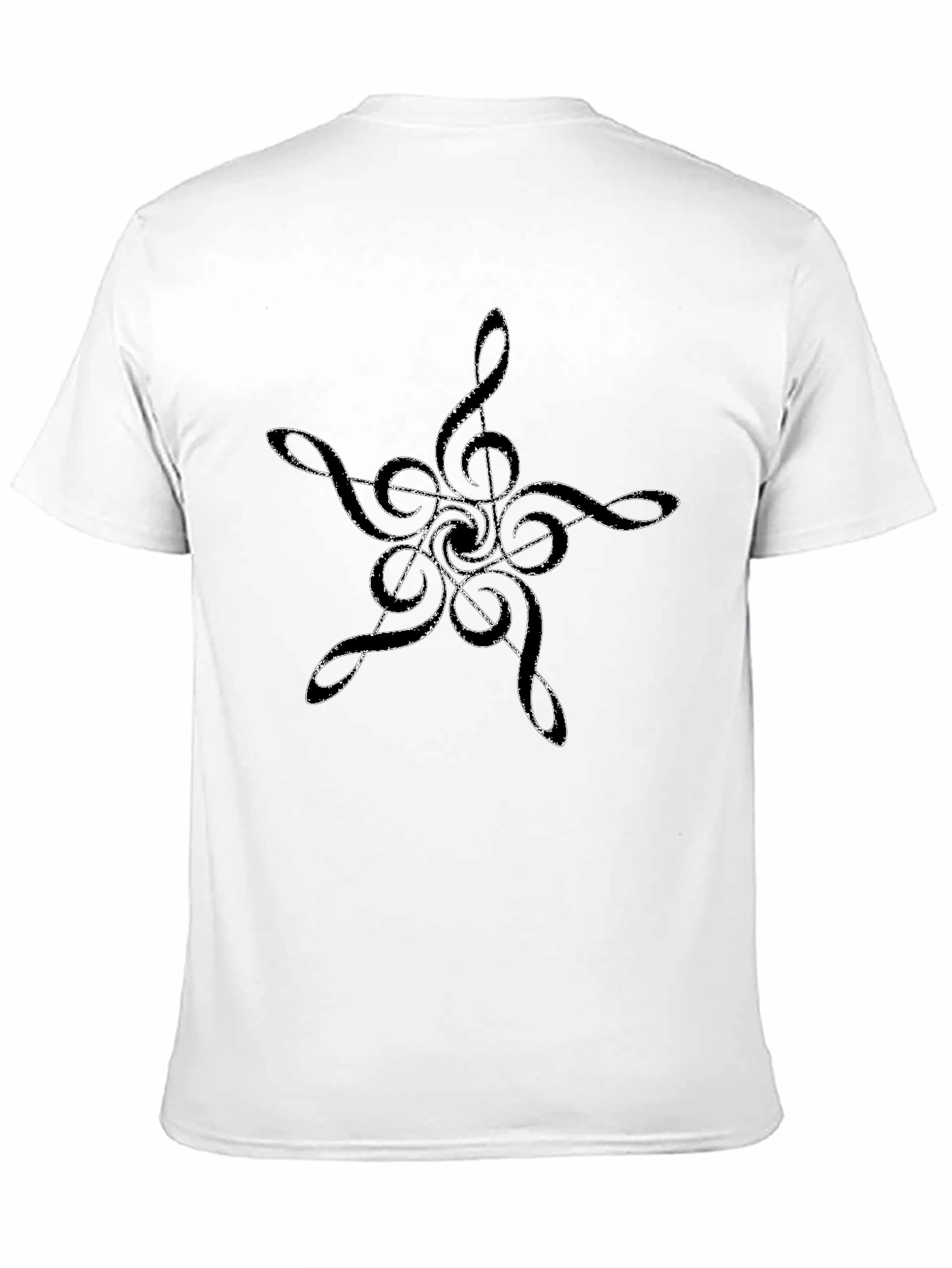 Music Note Star Graphic Tee - Black Cotton T-Shirt