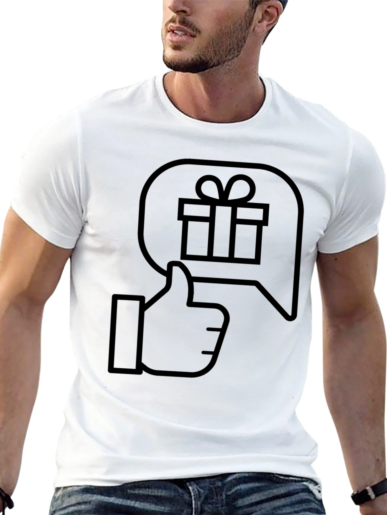 Gift Thumbs Up Black Graphic Tee