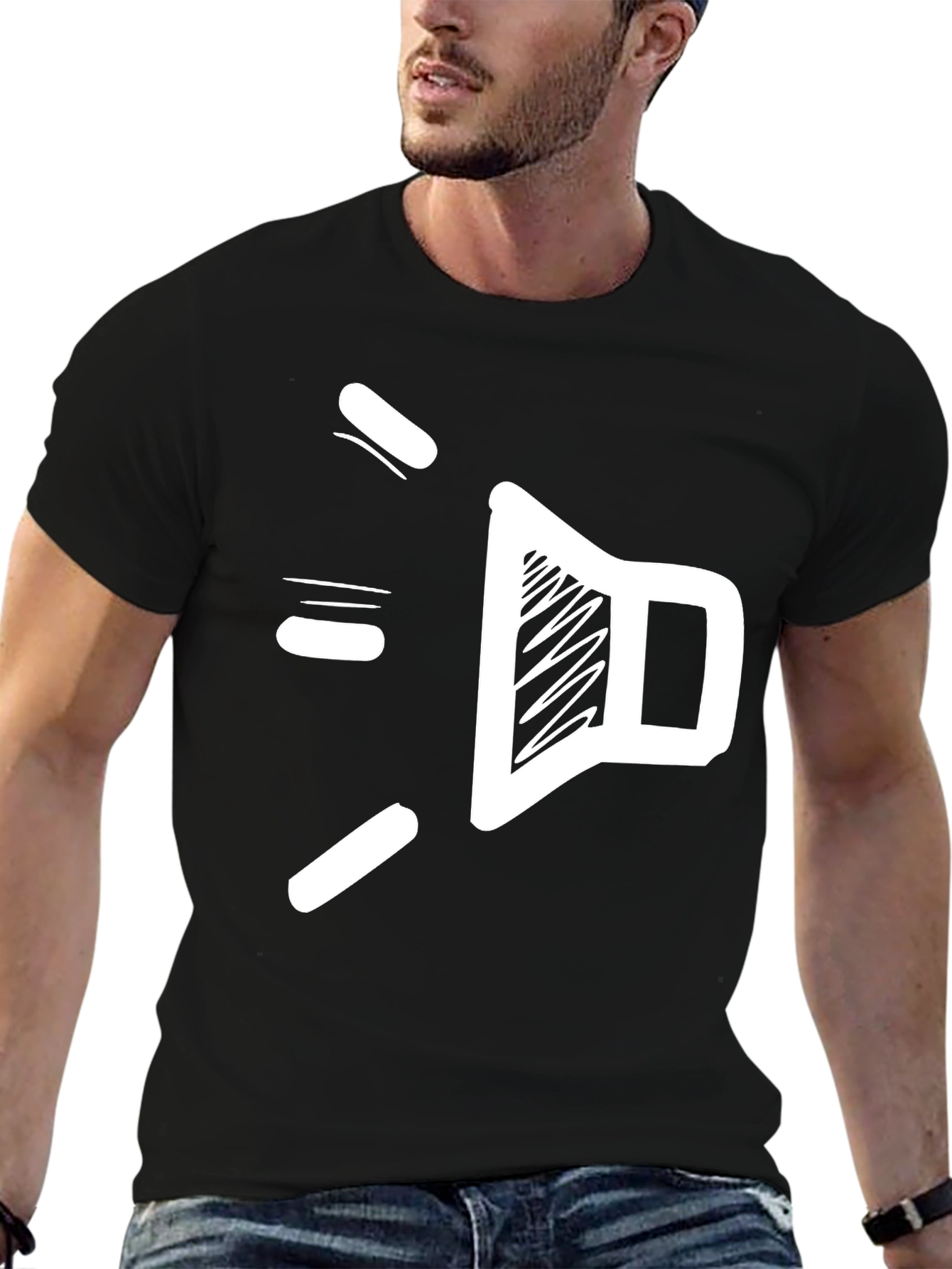 Sound Scribble Tee - Cool Graphic Black T-Shirt
