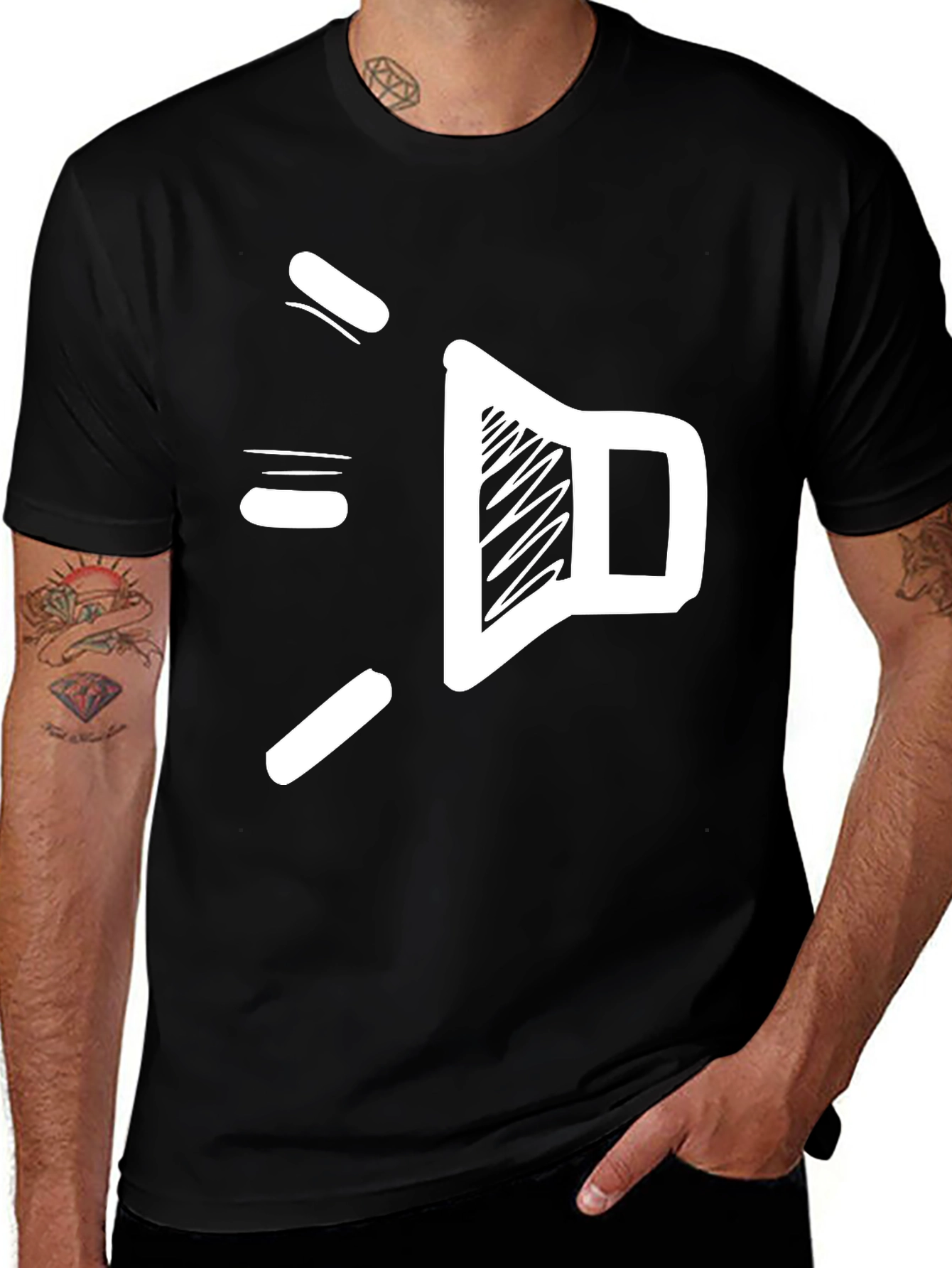 Sound Scribble Tee - Cool Graphic Black T-Shirt