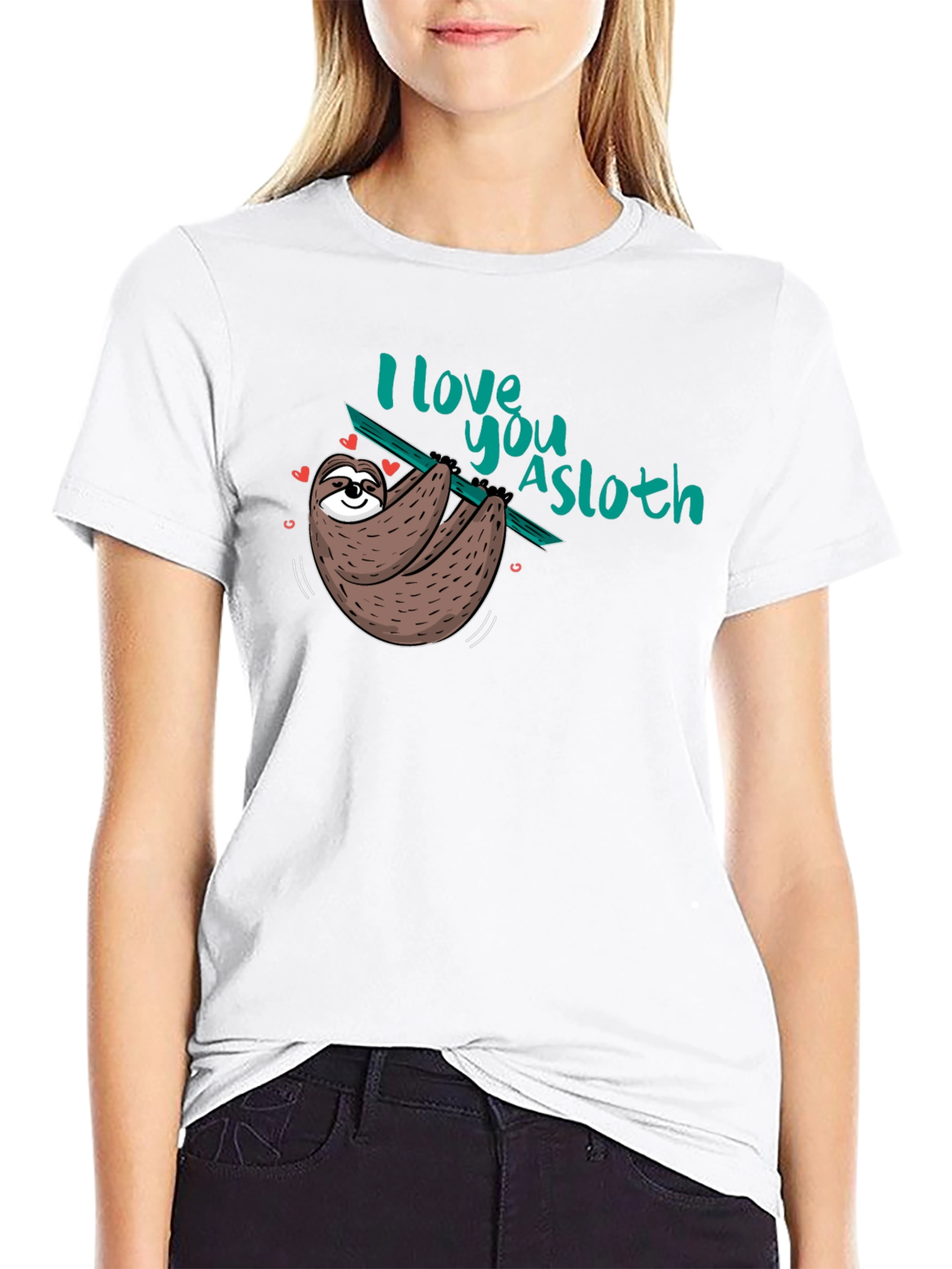 I love you a sloth Black T-Shirt