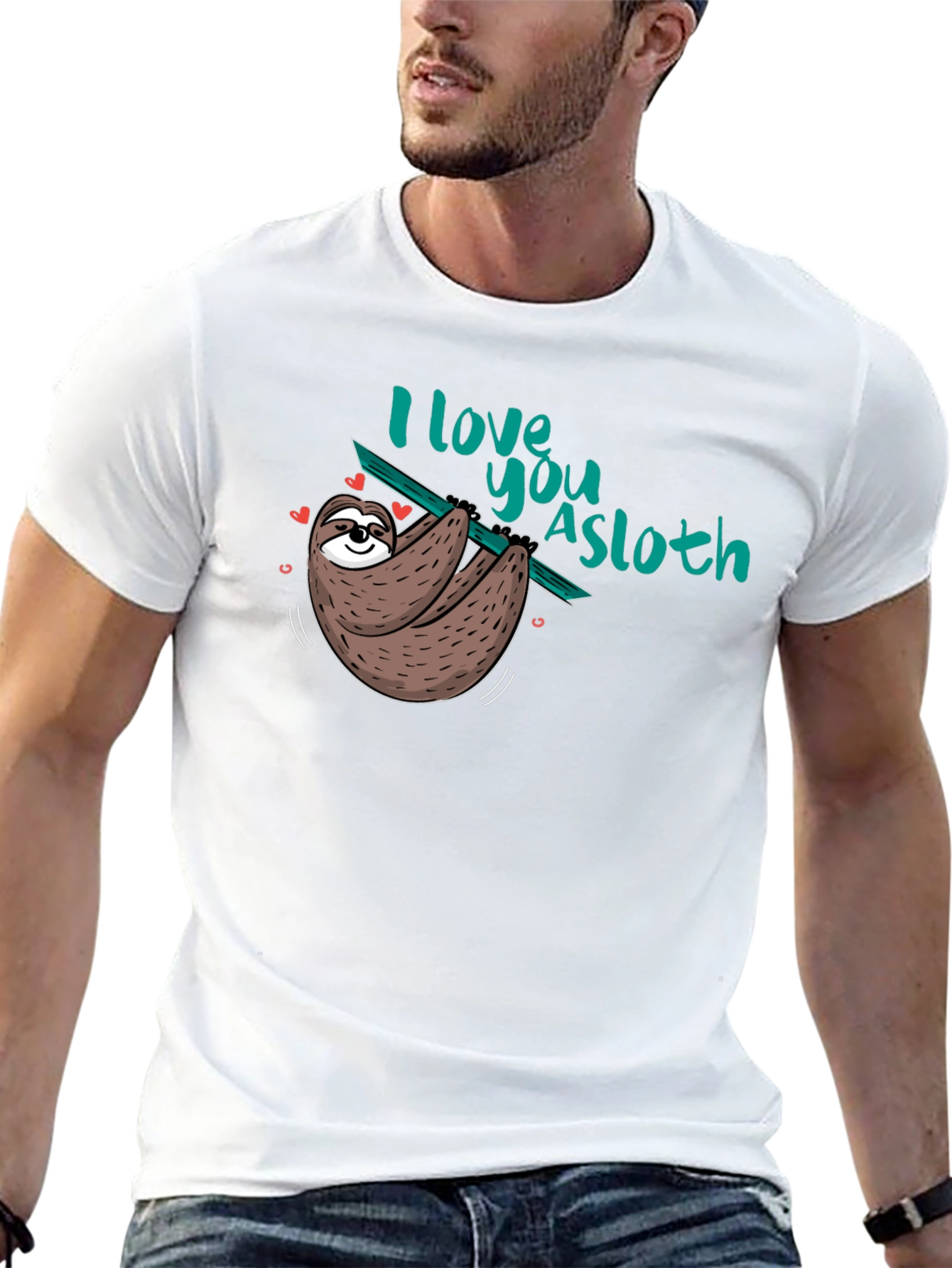 I love you a sloth Black T-Shirt