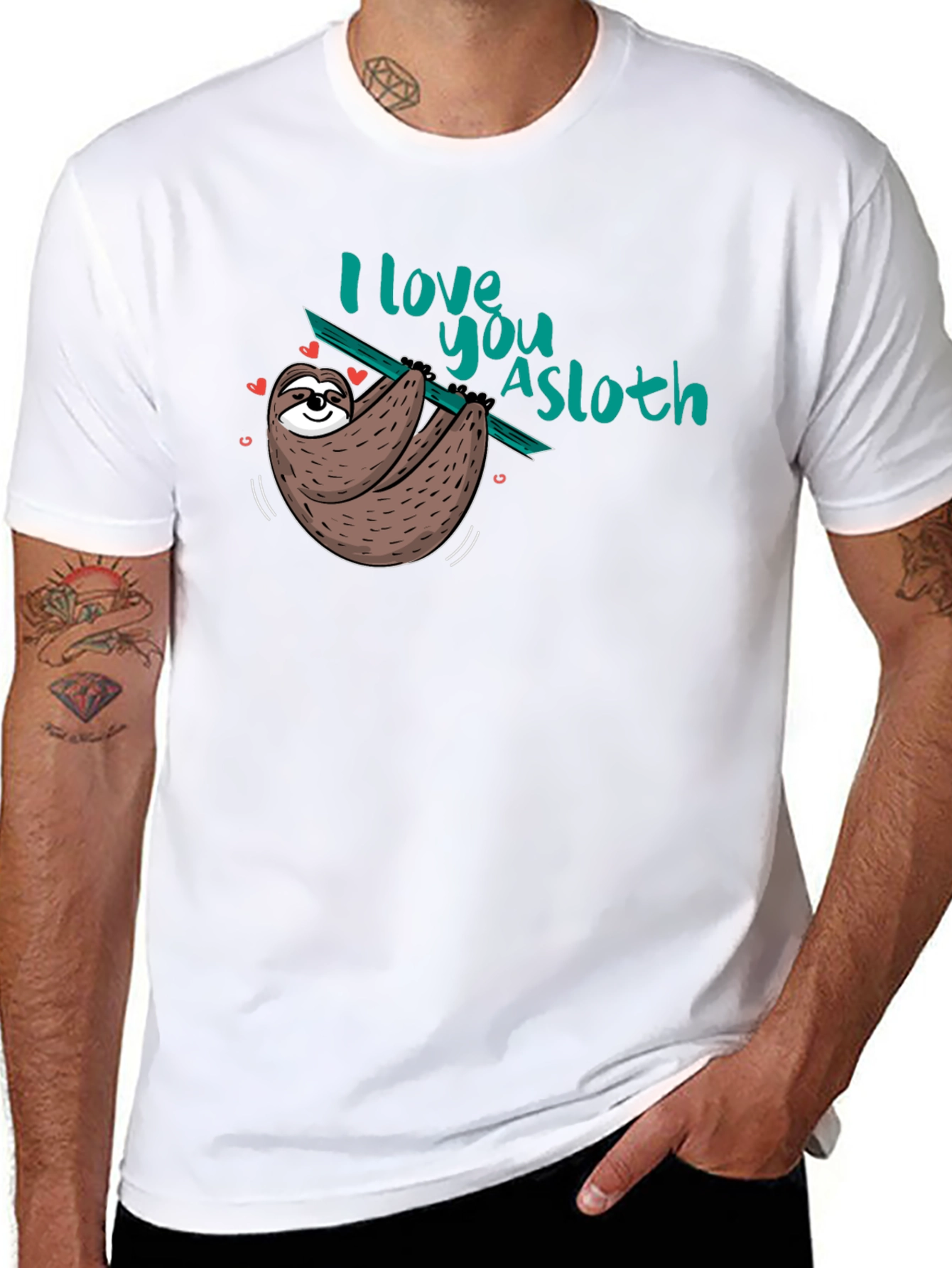 I love you a sloth Black T-Shirt