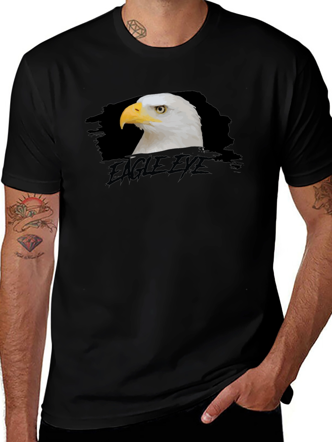 Eagle Eye Black T-Shirt Graphic Print