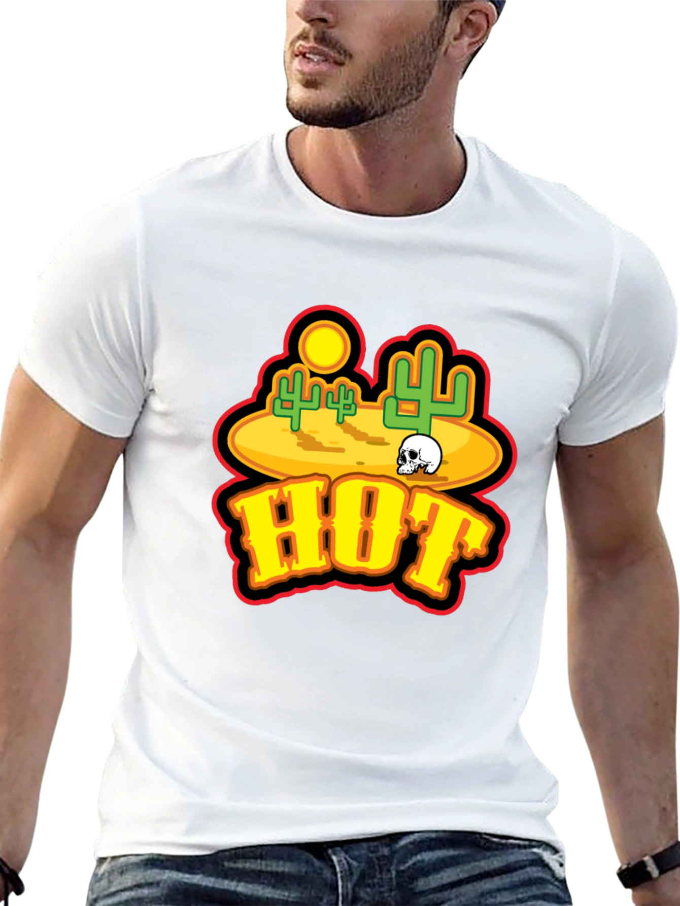 Hot Desert Skull Graphic T-Shirt