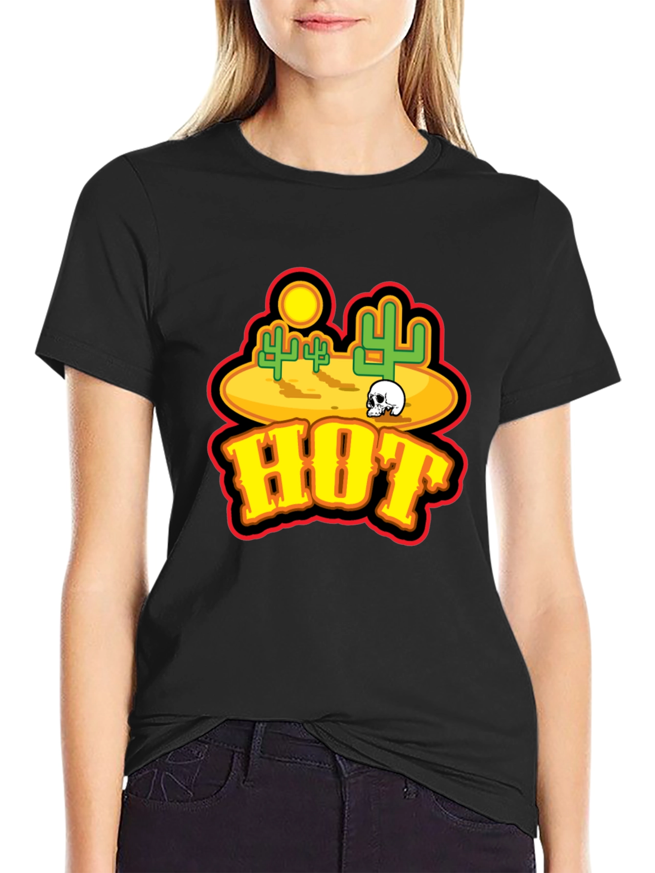 Hot Desert Skull Graphic T-Shirt