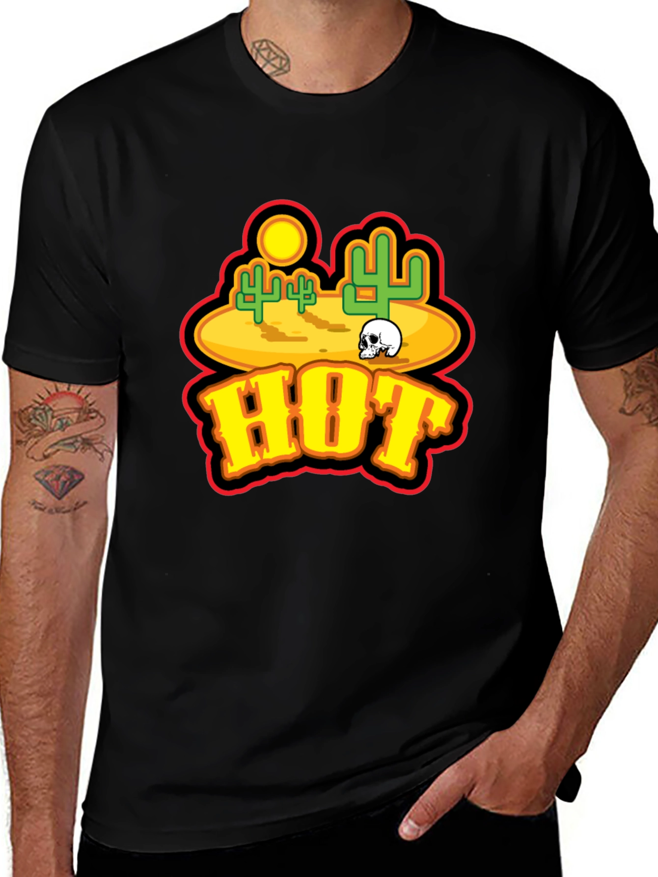 Hot Desert Skull Graphic T-Shirt